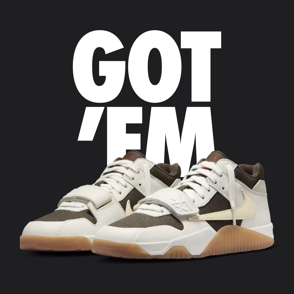 Jordan x Travis Scott Jumpman Jack TR Sail and Dark Mocha 착용 스타일