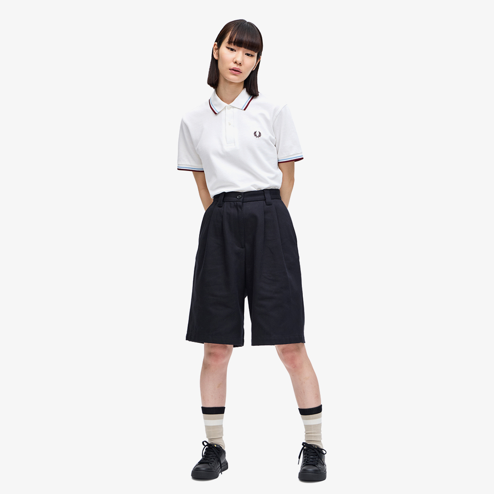 프레드페리 M12 트윈 팁 프레드페리 셔츠 화이트/아이스/마룬(Fred Perry M12 Twin Tipped Fred Perry Shirt White/Ice/Maroon) - 4