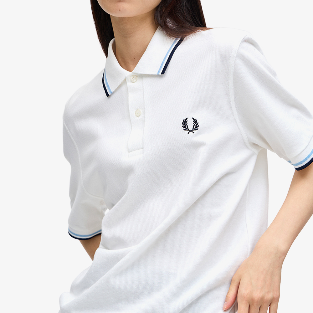 프레드페리 M12 트윈 팁 프레드페리 셔츠 화이트/아이스/네이비(Fred Perry M12 Twin Tipped Fred Perry Shirt White/Ice/Navy) - 3
