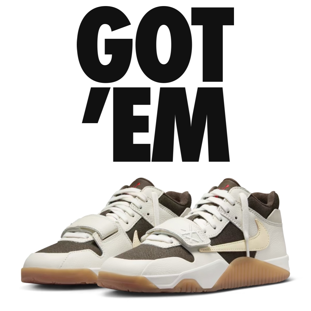 Jordan x Travis Scott Jumpman Jack TR Sail and Dark Mocha 착용 스타일