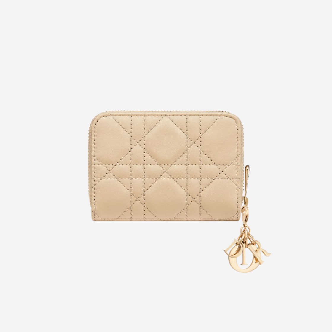 Dior Small Lady Voyageur Coin Purse Cannage Lambskin Sand 상세 이미지 3