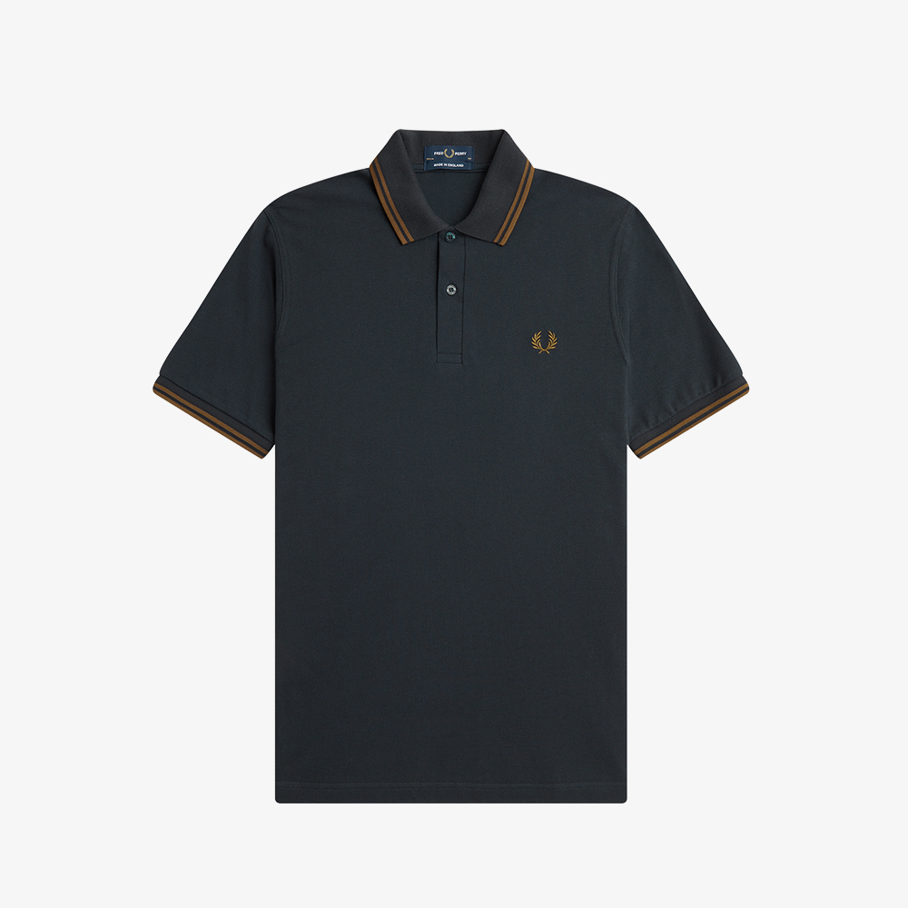 프레드페리 M12 트윈 팁 프레드페리 셔츠 나이트그린/다크카라멜(Fred Perry M12 Twin Tipped Fred Perry Shirt Night Green/Dark Caramel) - 2