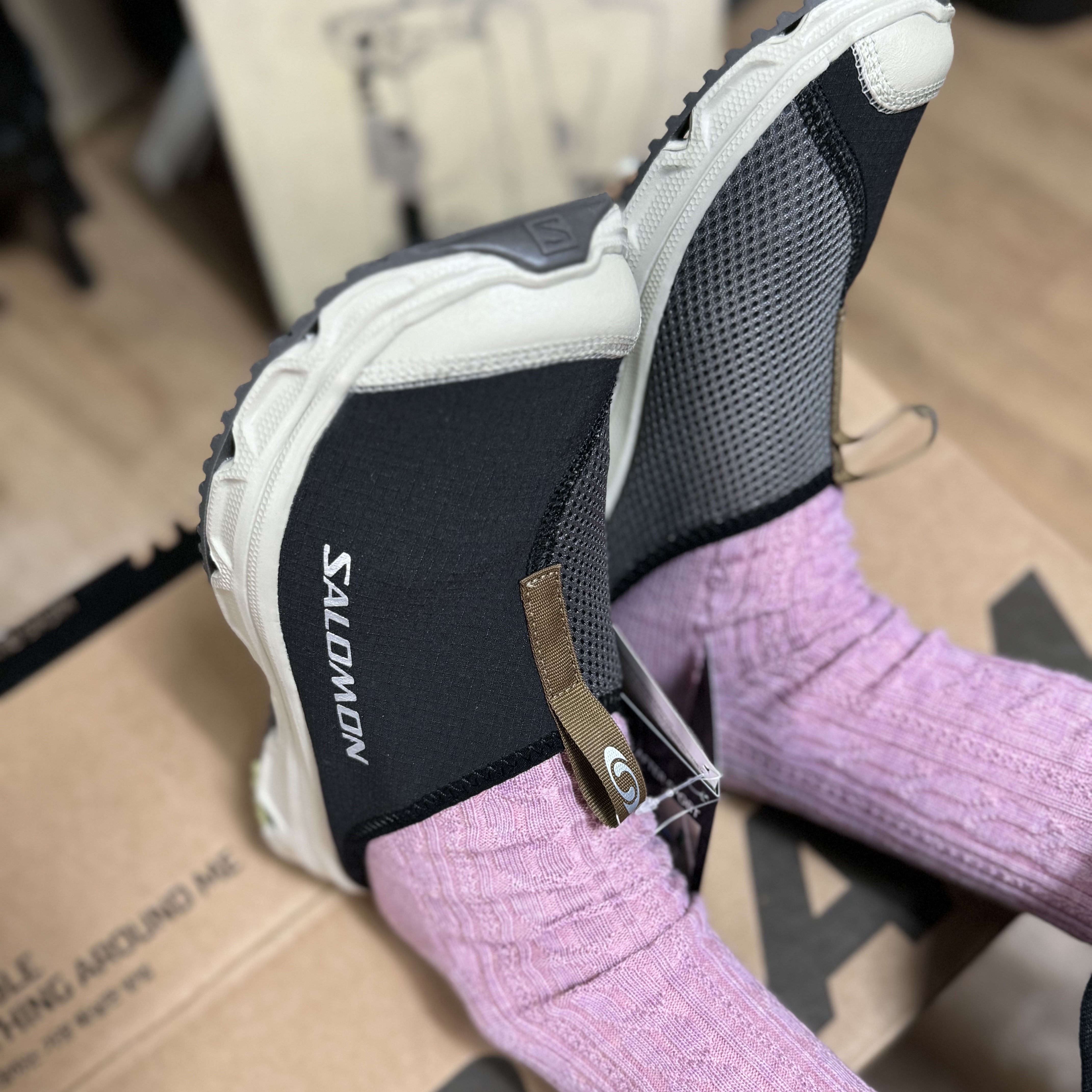 Salomon RX Slide 3.0 Black Plum Kitten 착용 스타일 - 1