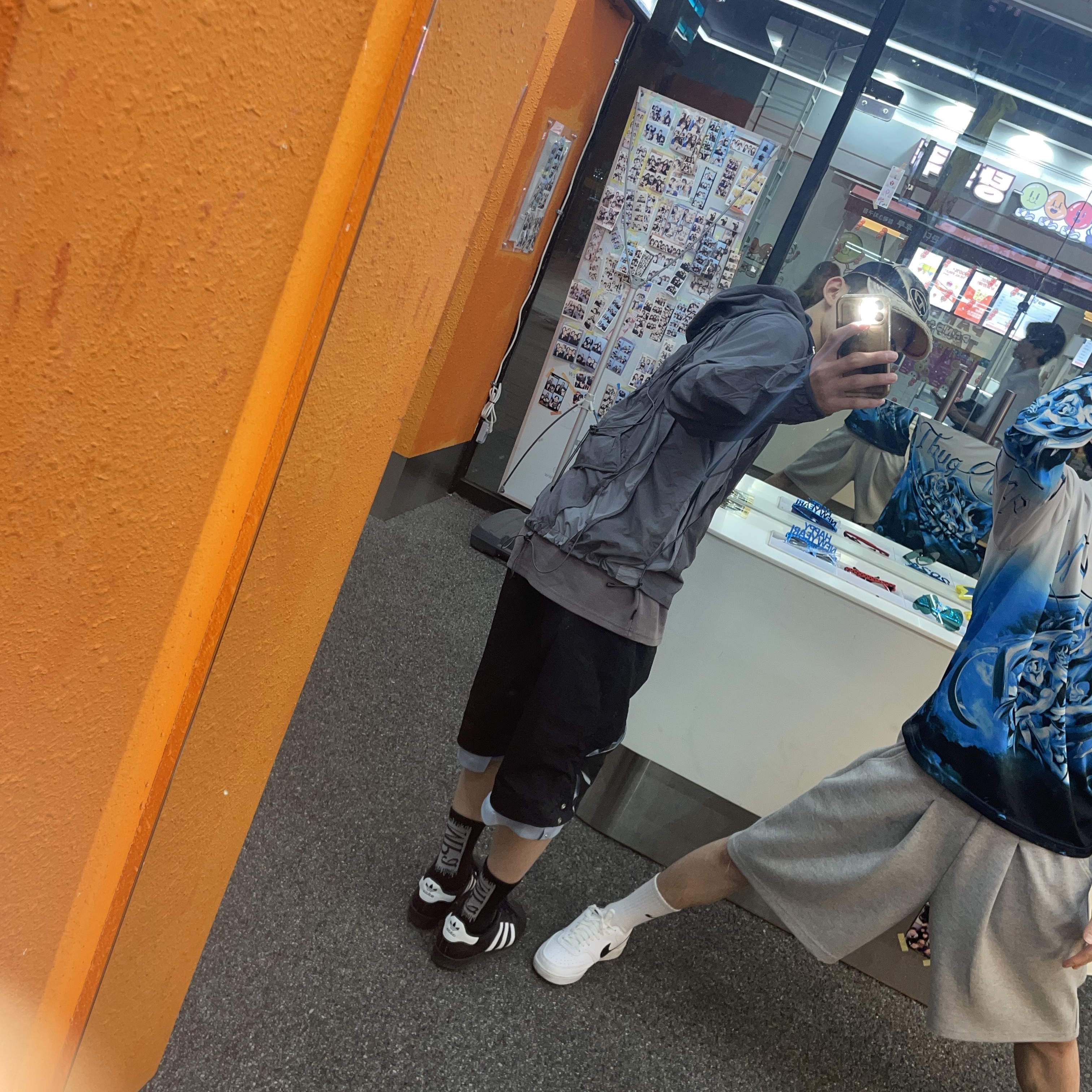Diesel C-Seymon Treated Denim Baseball Cap Blue White, Sansan Gear Cut Off Mesh Shorts Black - 24SS 착용 스타일