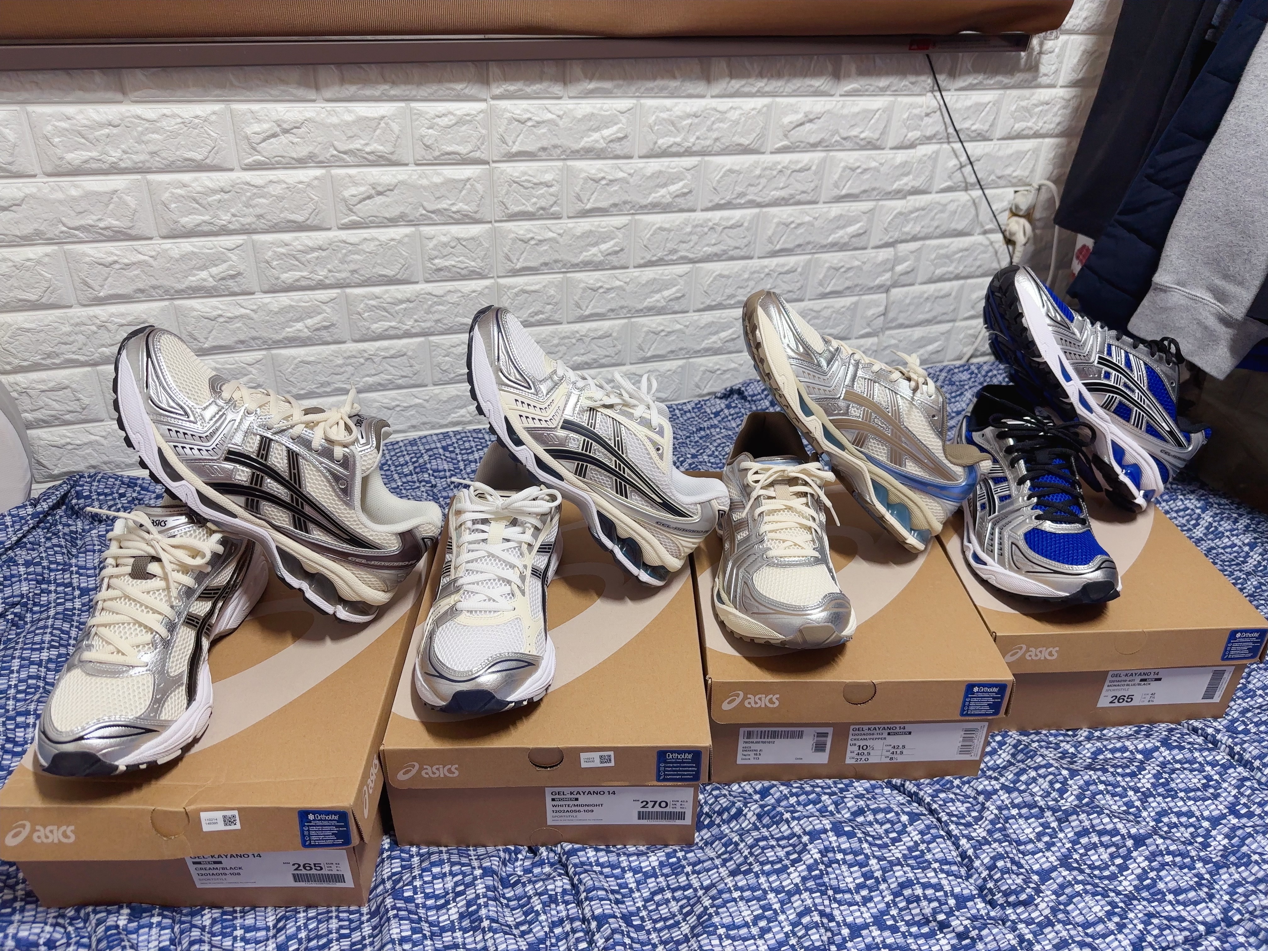 Asics Gel-Kayano 14 Cream Black, (W) Asics Gel-Kayano 14 White Midnight 착용 스타일 - 3