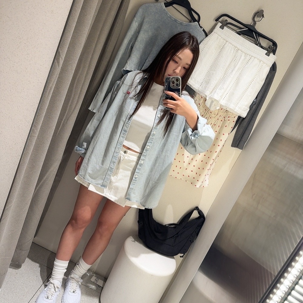Nike x Jacquemus J Force 1 Low LX SP White, Supreme Small Box Shirt Washed Blue - 24SS 착용 스타일