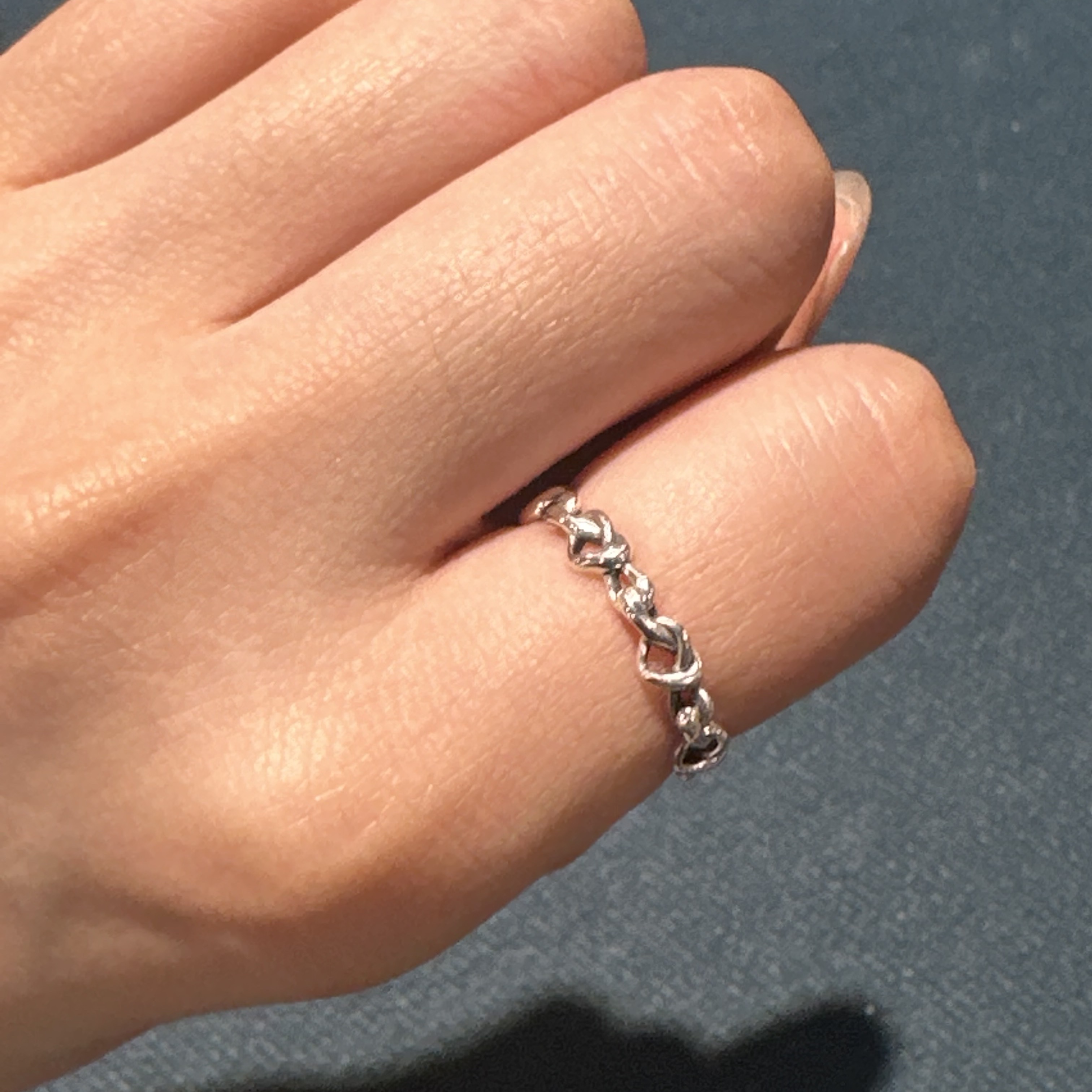 (W) Pandora Knotted Hearts Ring Sterling Silver 착용 스타일