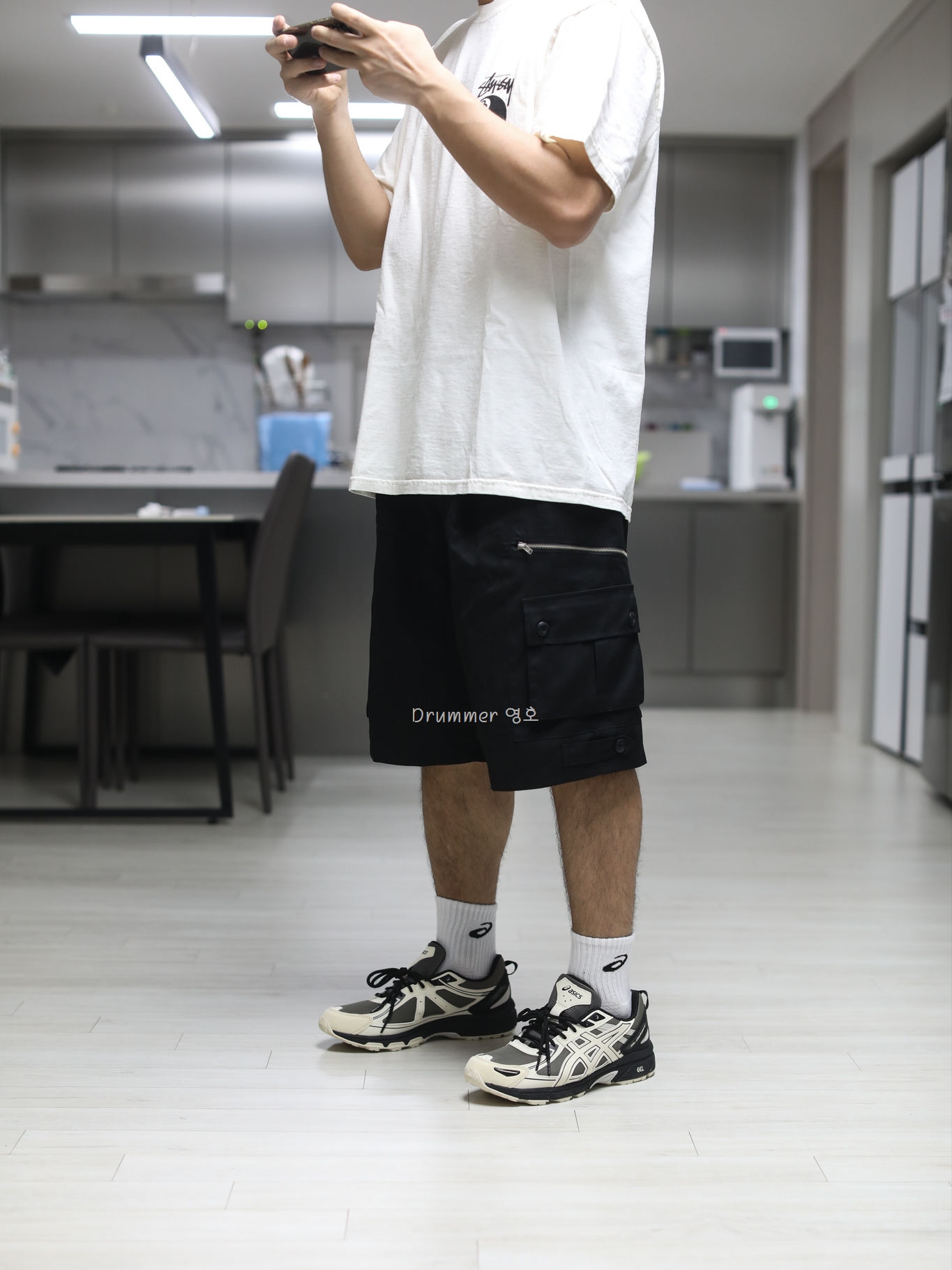 Asics Gel-Venture 6 Mink Vanila 착용 스타일