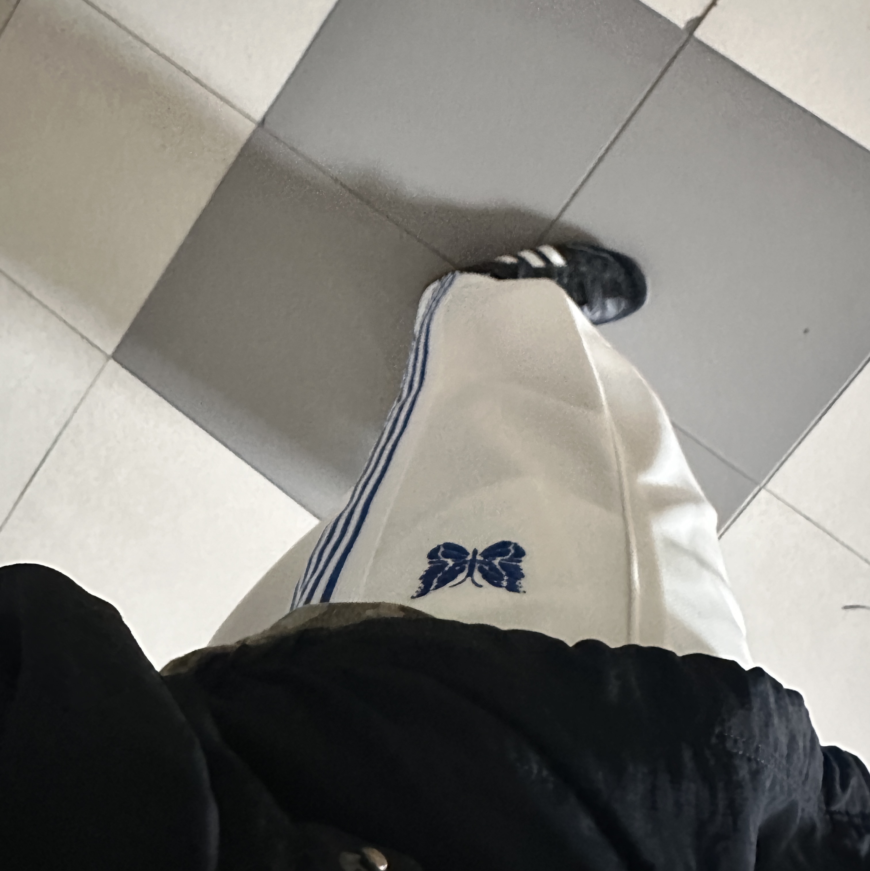 Needles x Studious H.D. Track Pants Ivory - Studious Exclusive 착용 스타일