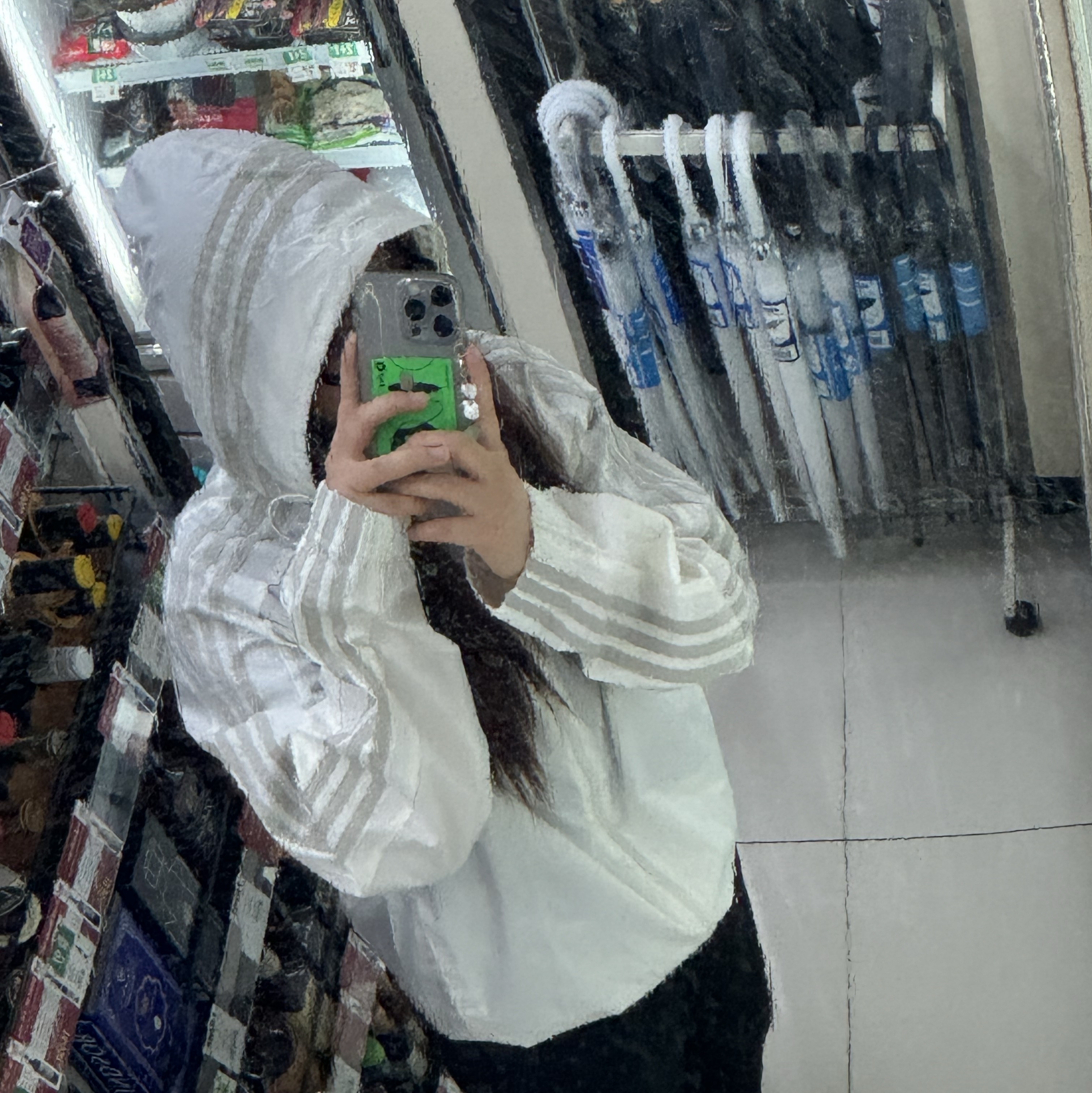 Adidas Essential 3S Woven Windbreaker Jacket Off White - KR Sizing 착용 스타일 - 2