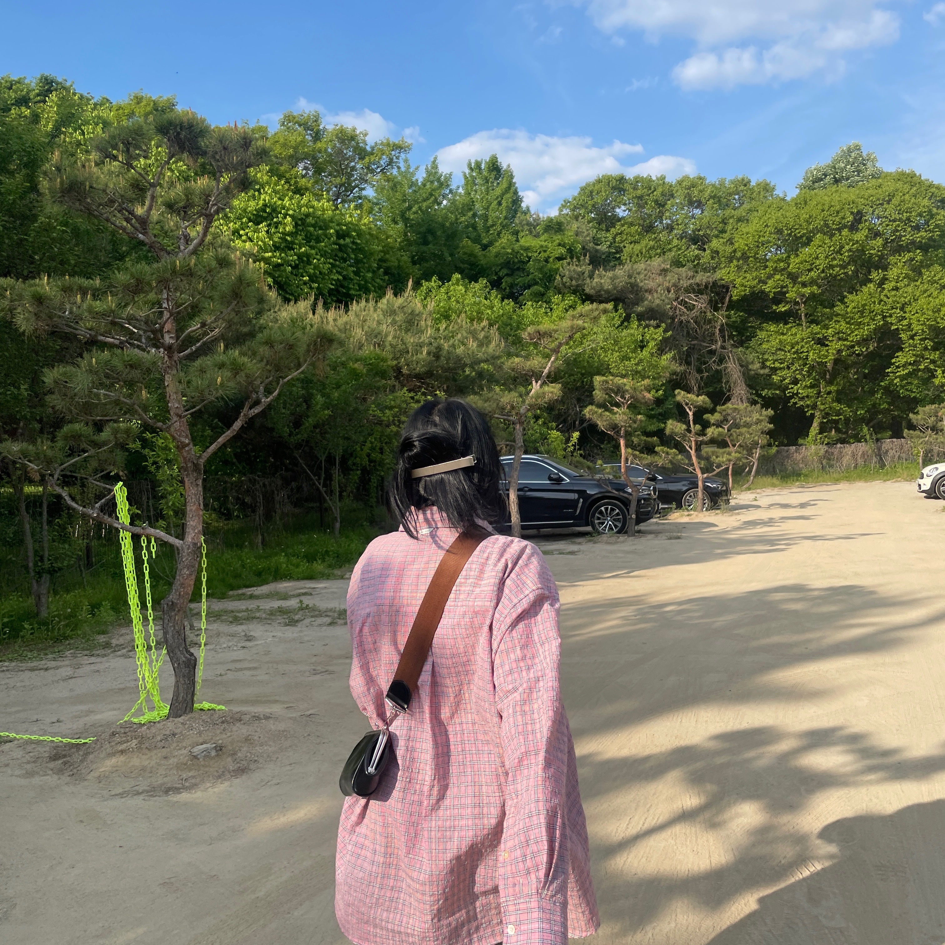 Our Legacy Borrowed BD Shirt Pink Kimble Check 착용 스타일