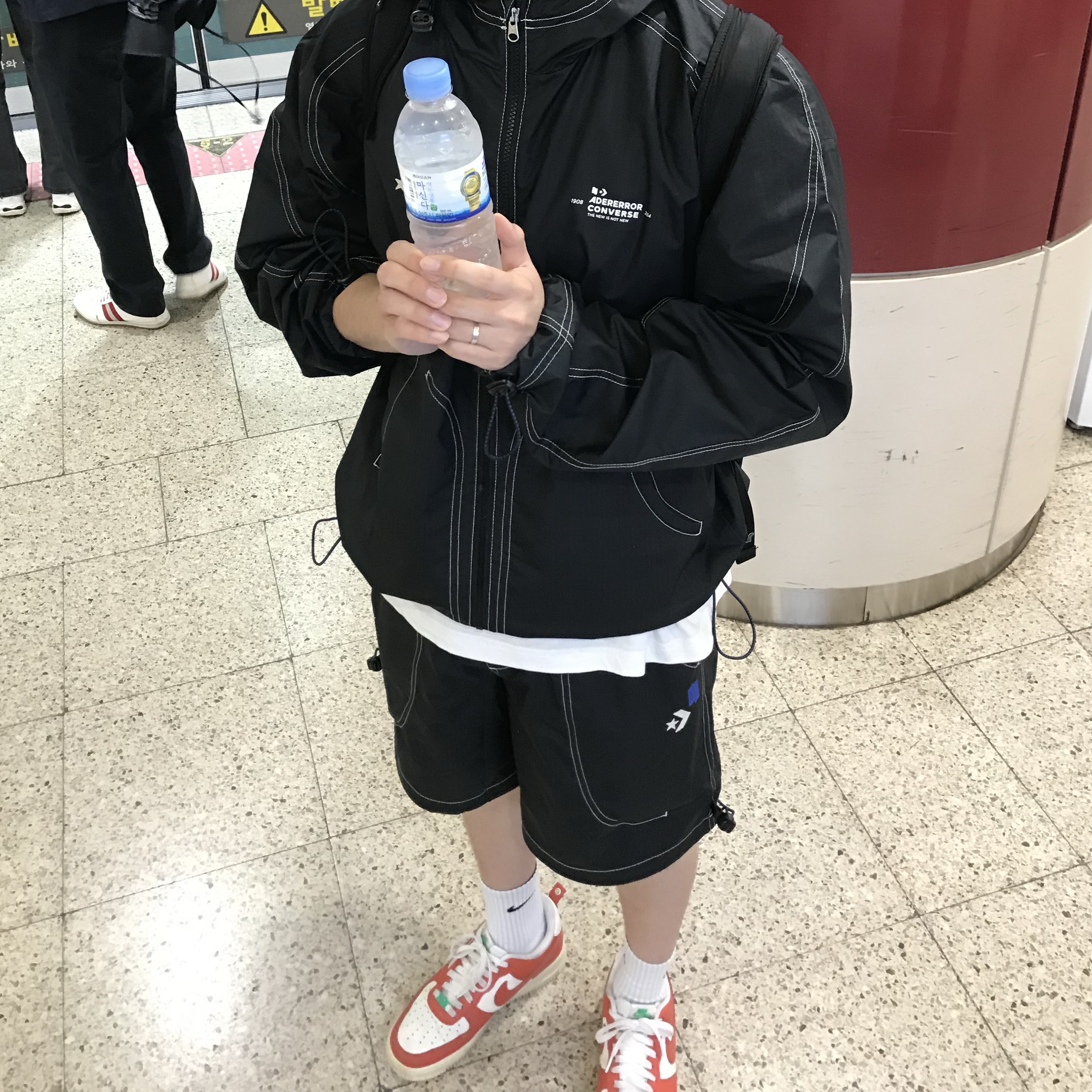 Converse x Ader Error Shapes Shorts Black, Converse x Ader Error Shapes Light Jacket Converse Black 착용 스타일