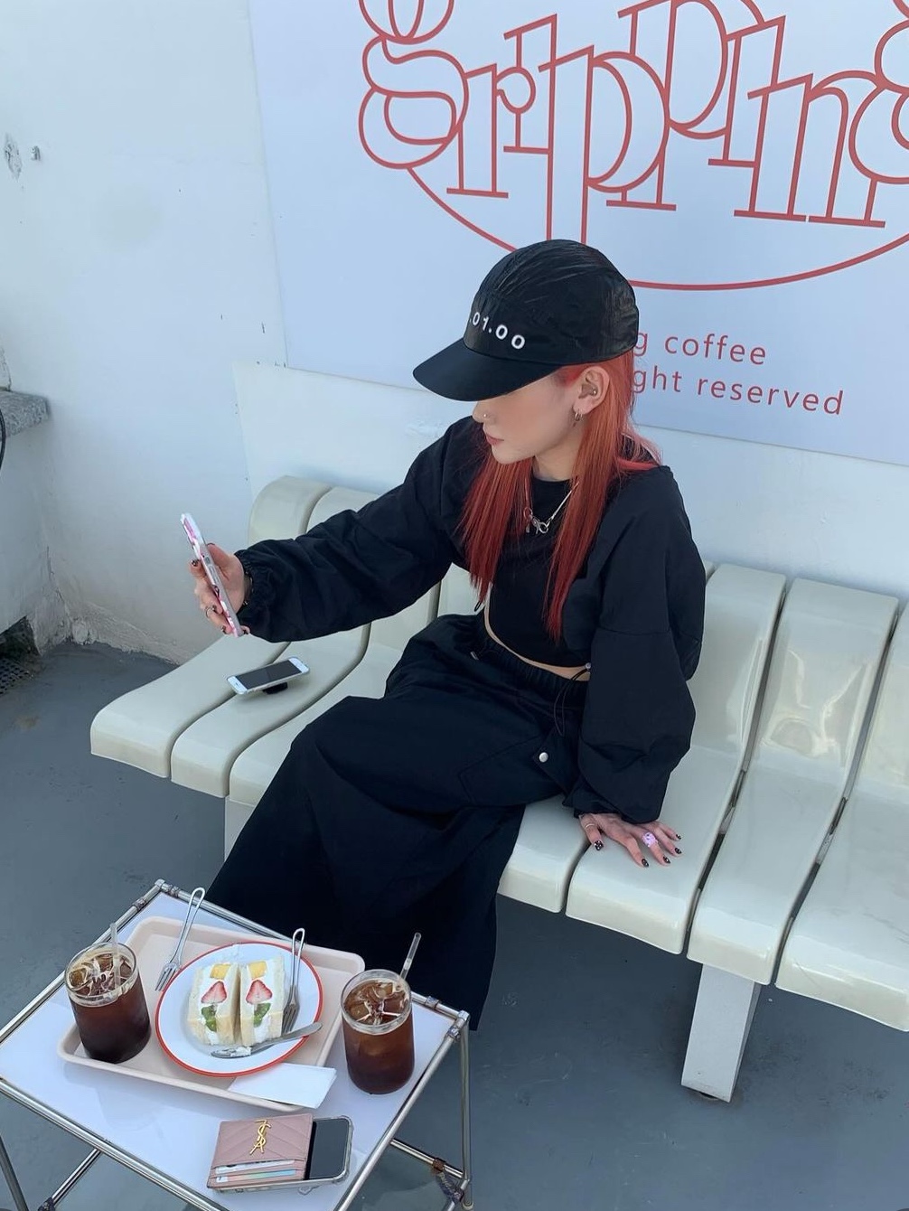 Opening Project Numbering Camp Cap Glossy Black, Opening Project Numbering Camp Cap Off White 착용 스타일 - 1