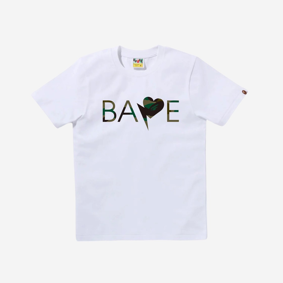 (W) BAPE 1st Camo Heart Bape Logo T-Shirts White 상세 이미지 1