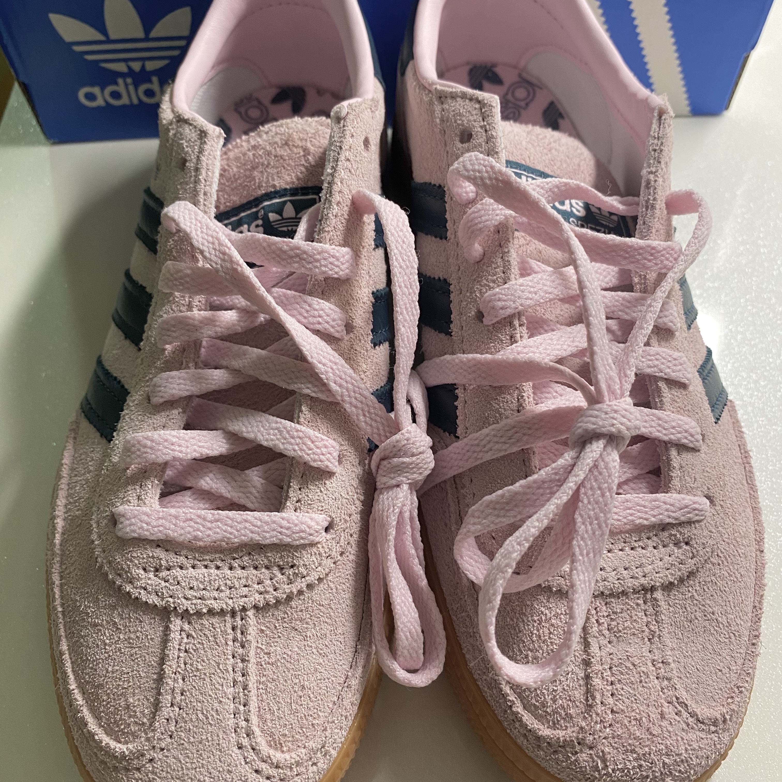 (W) Adidas Spezial Handball Clear Pink 착용 스타일