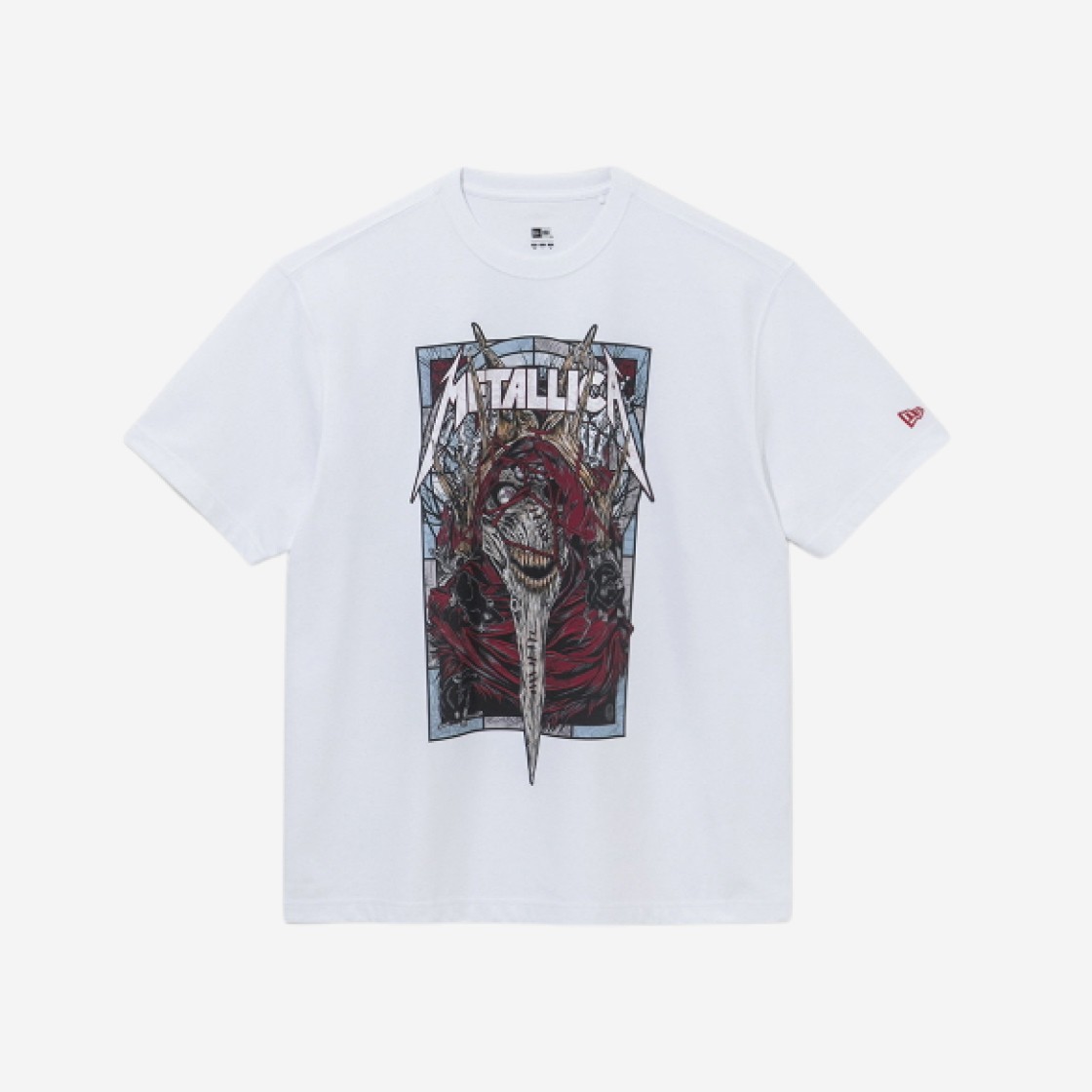 New Era x Metallica Plague Pin T-Shirt White 상세 이미지 1