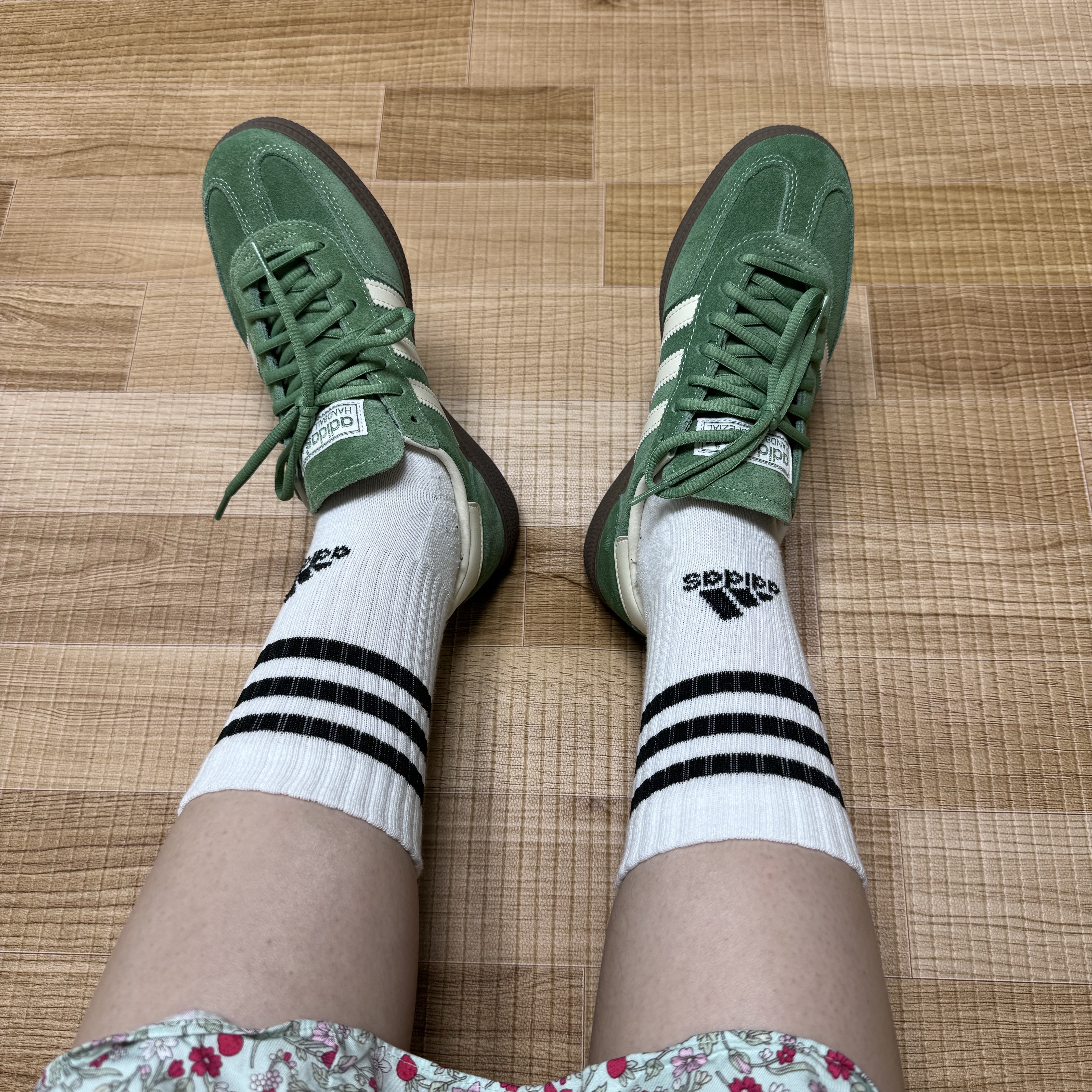 Adidas Spezial Handball Preloved Green Cream White 착용 스타일 - 2