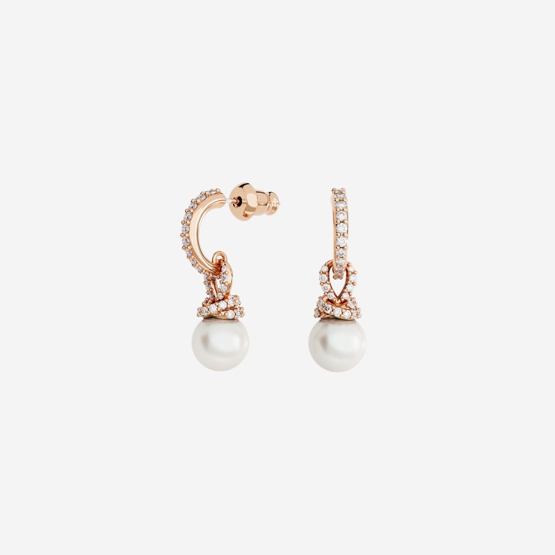 (W) Swarovski Originally Drop Earrings White Rose Gold Plated 상세 이미지 2