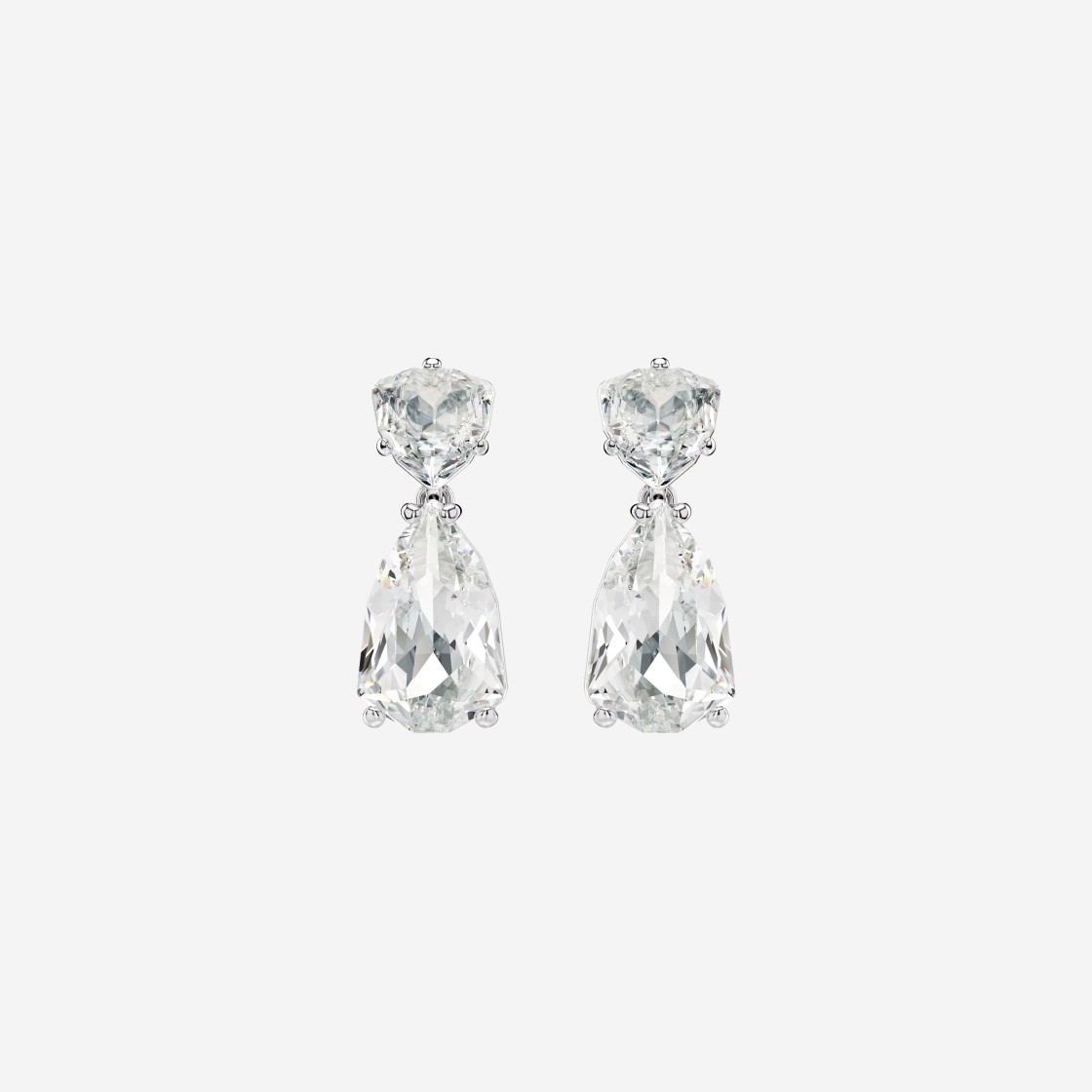 (W) Swarovski Mesmera Drop Earrings Mixed Cut White Rhodium Plated 상세 이미지 1