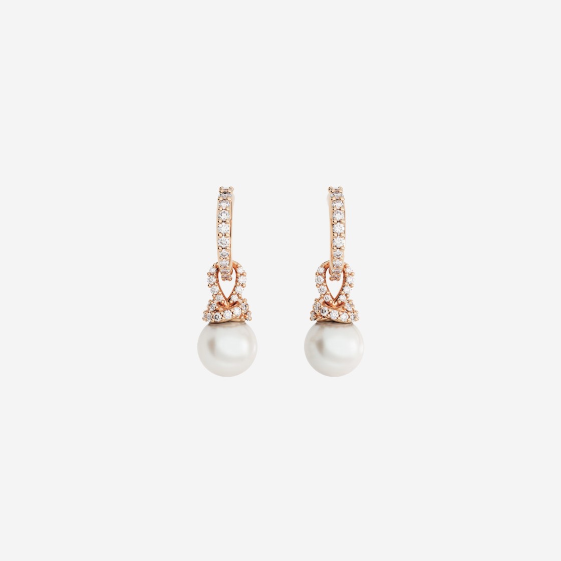 (W) Swarovski Originally Drop Earrings White Rose Gold Plated 상세 이미지 1