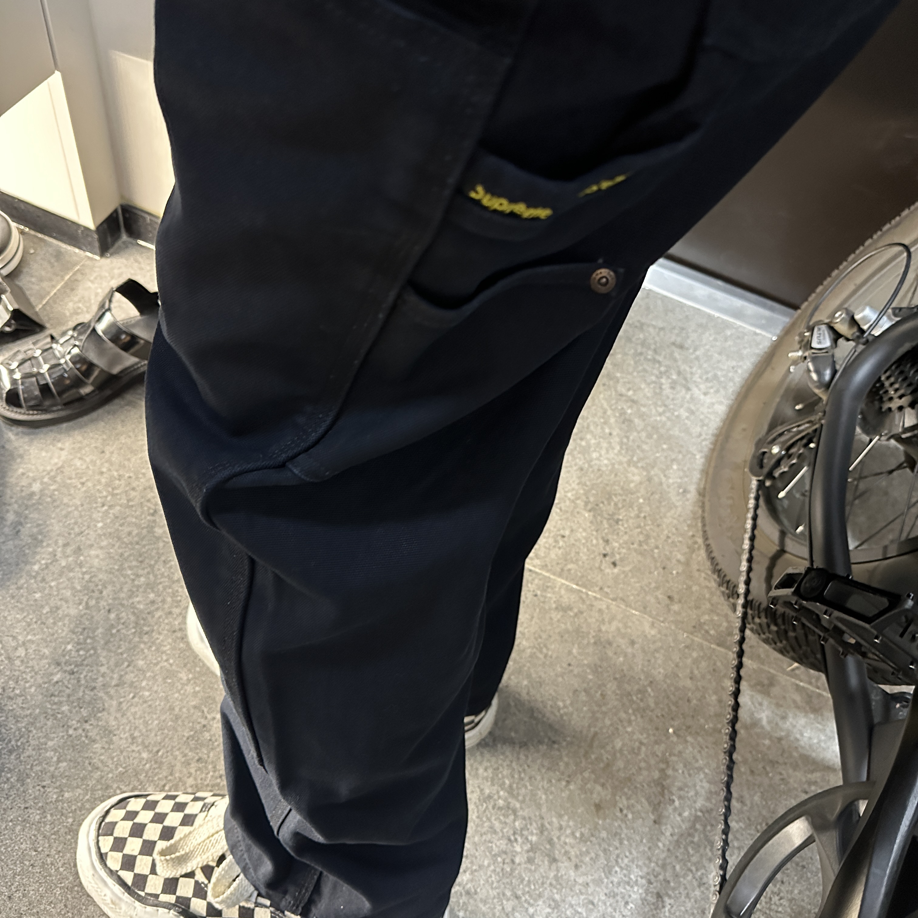 Supreme Double Knee Painter Pant Black - 24SS 착용 스타일