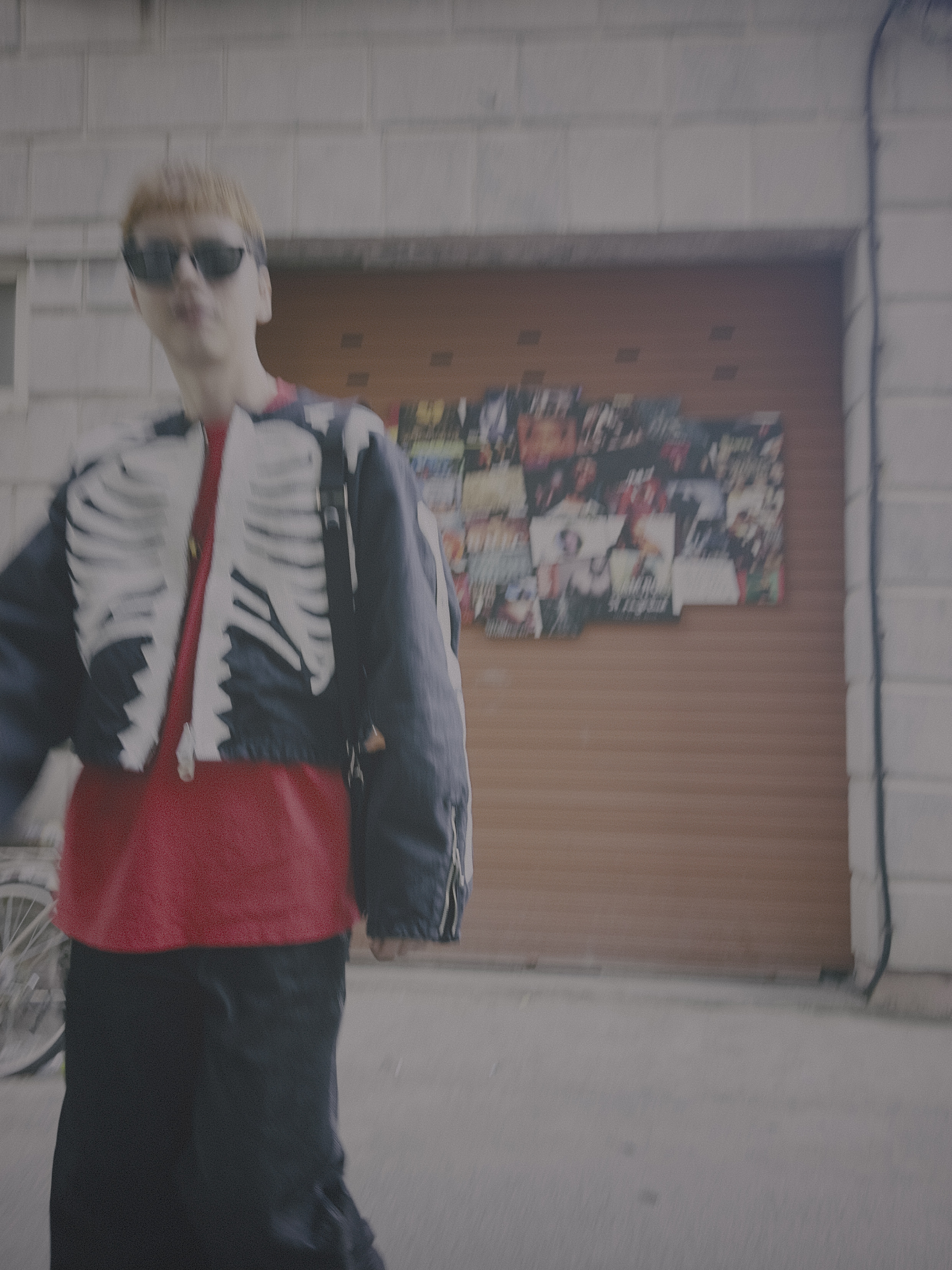 Kapital 14 oz. Black X Black Denim Motocross Bone Jacket Black 착용 스타일