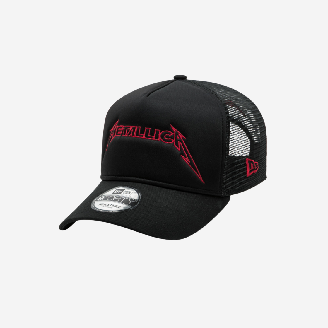 New Era x Metallica Basic A-Frame Trucker Ball Cap Black 상세 이미지 2