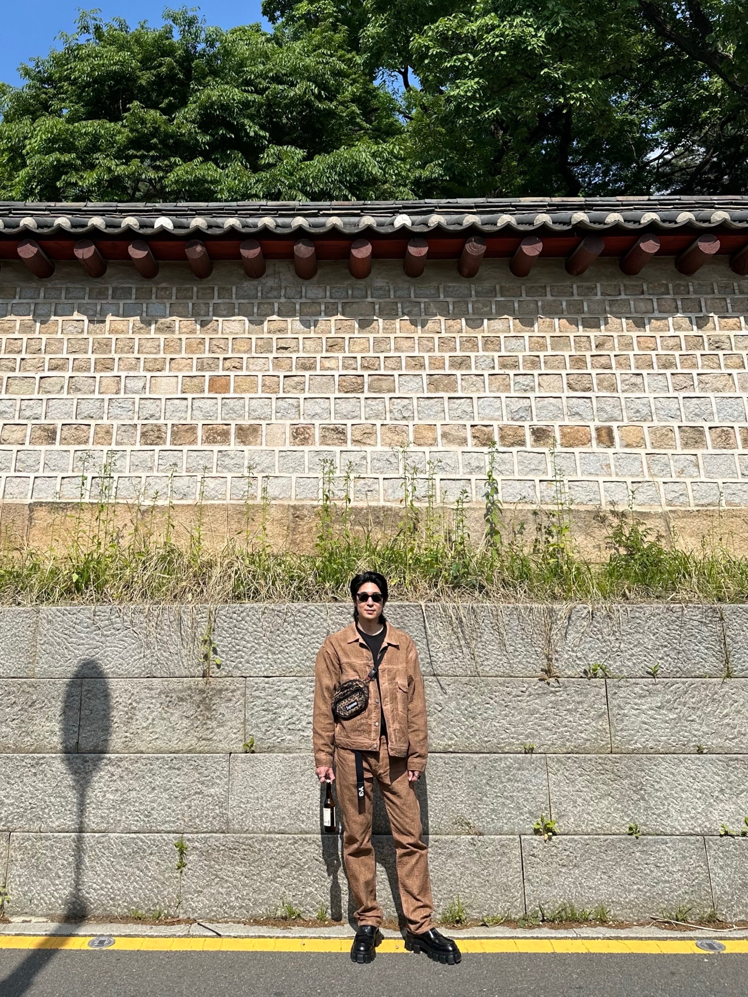 Stussy x Levi's Jacquard Trucker Jacket Brown, Stussy x Levi's Jacquard Jean Brown 착용 스타일 - 1