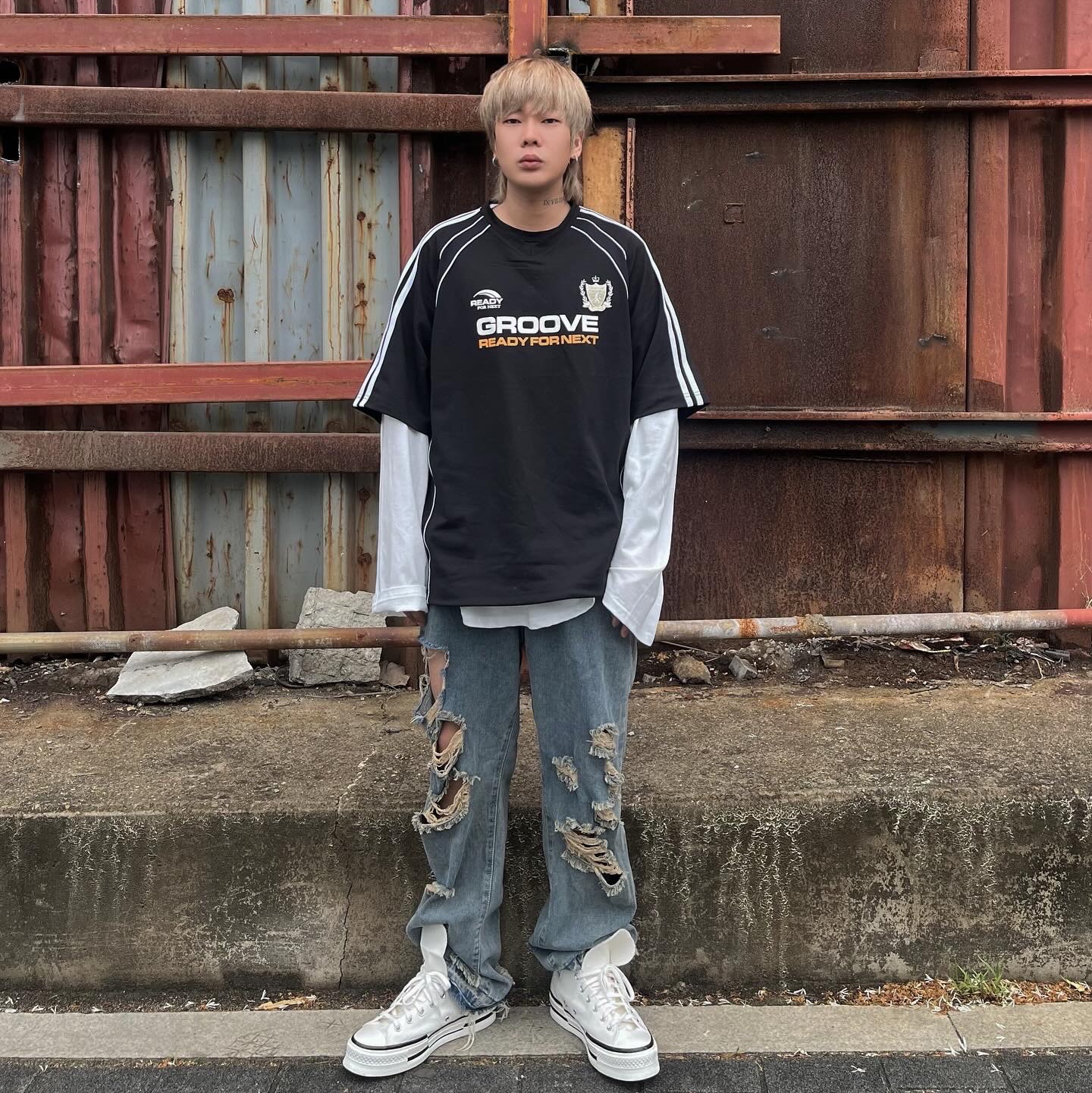 Converse Chuck 70 High Plus Egret 착용 스타일 - 3