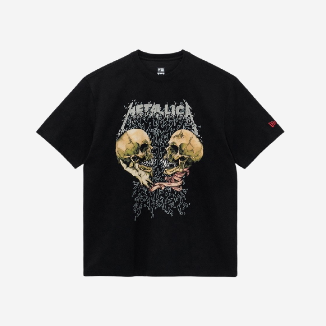 New Era x Metallica Double Skull T-Shirt Black 상세 이미지 1