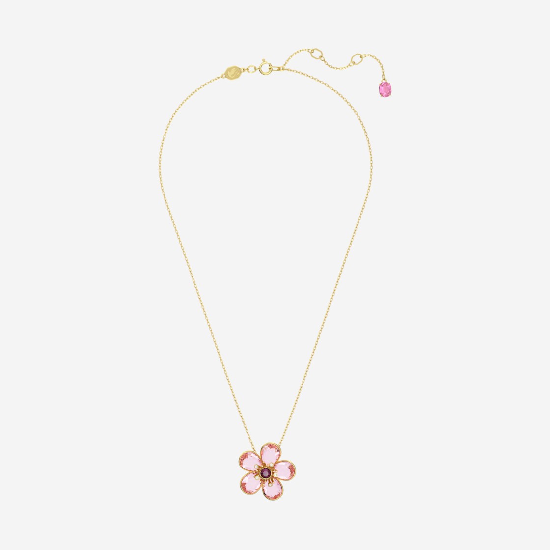 (W) Swarovski Florere Pendant Flower Small Pink Gold Plated 상세 이미지 1