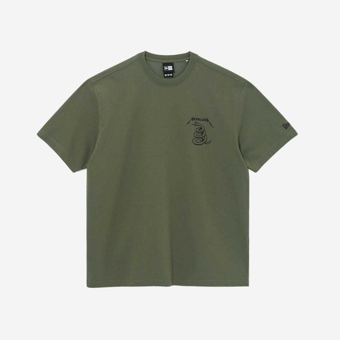 New Era x Metallica Black Album Snake Logo T-Shirt Khaki 상세 이미지 1