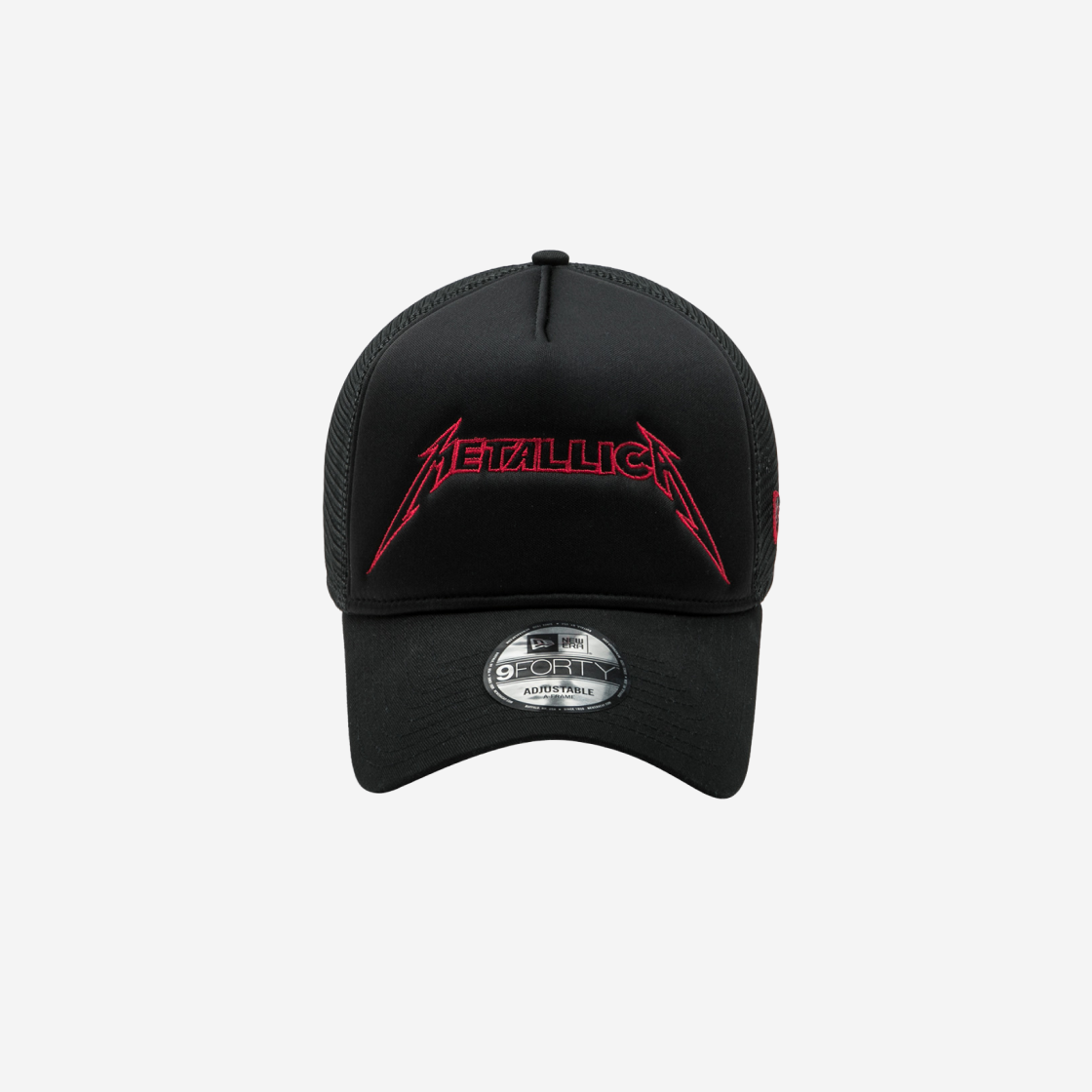 New Era x Metallica Basic A-Frame Trucker Ball Cap Black 상세 이미지 1