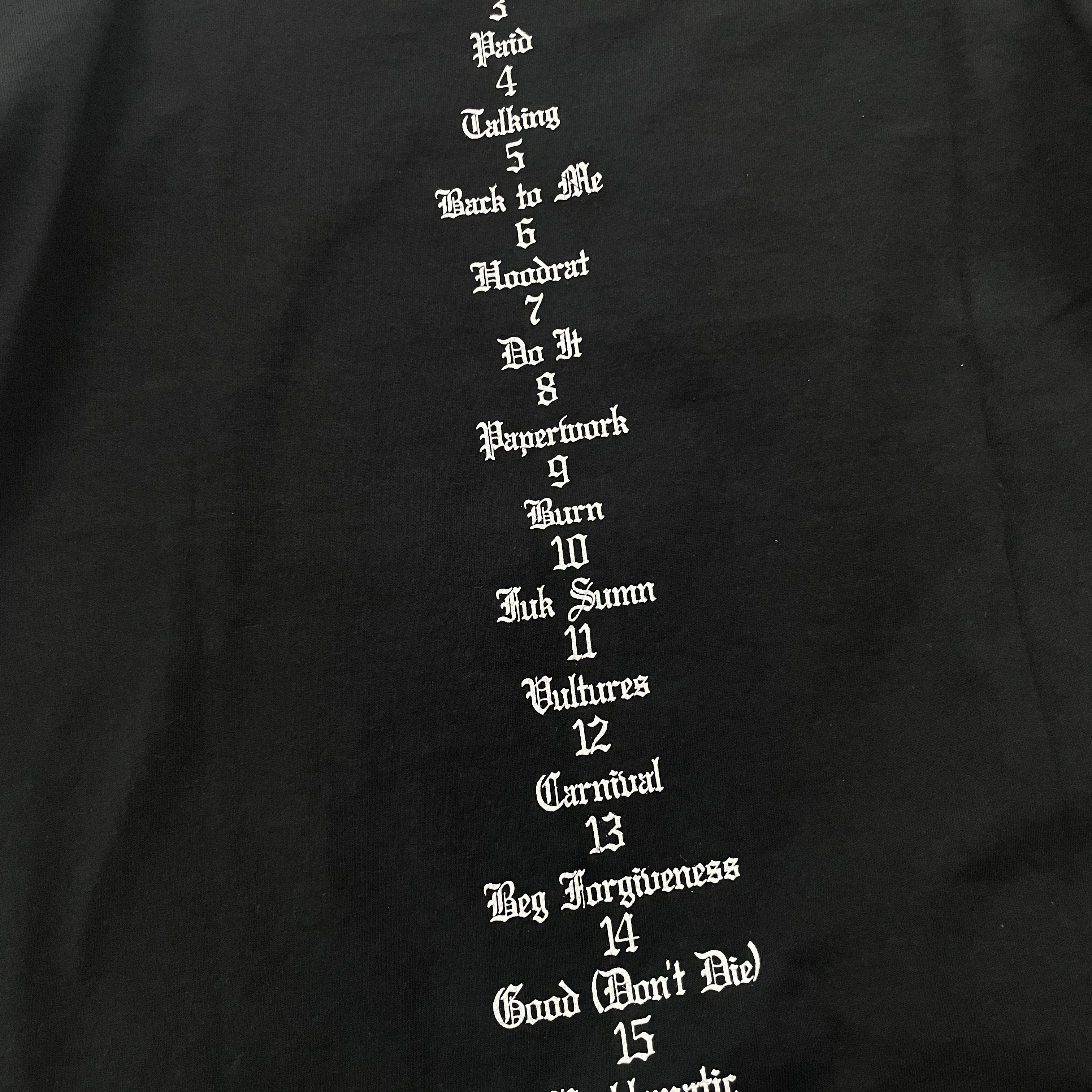 Yeezy Vultures Long T-Shirt Black 착용 스타일