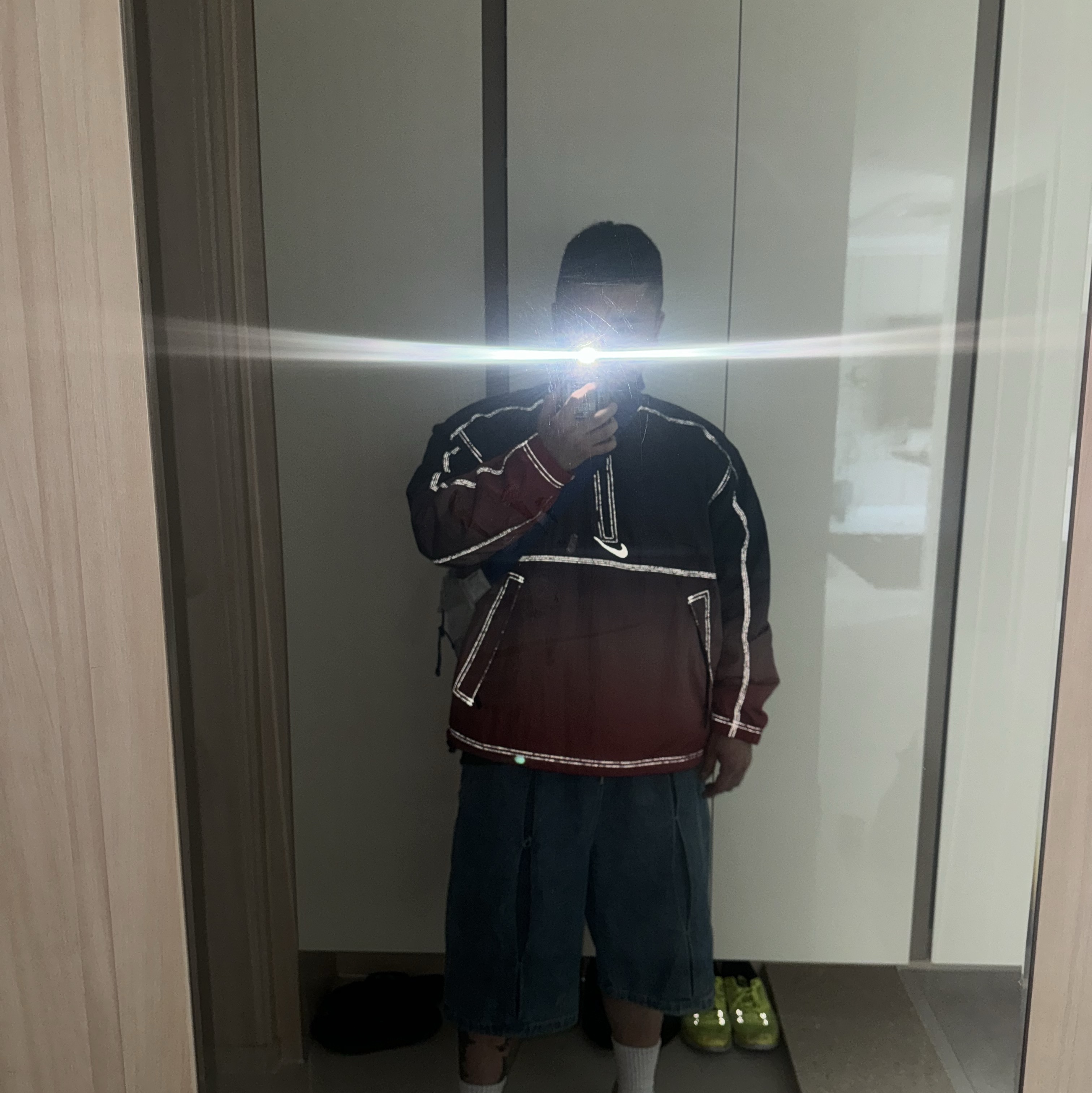 Supreme x Nike Ripstop Pullover Multicolor - 24SS, Supreme Wrapped Half Zip Hooded Sweatshirt Washed Black - 24SS 착용 스타일 - 1