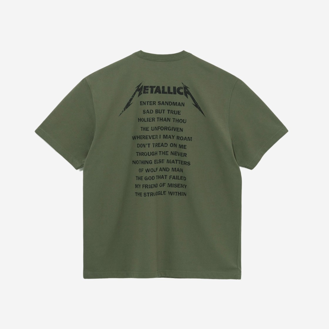 New Era x Metallica Black Album Snake Logo T-Shirt Khaki 상세 이미지 2