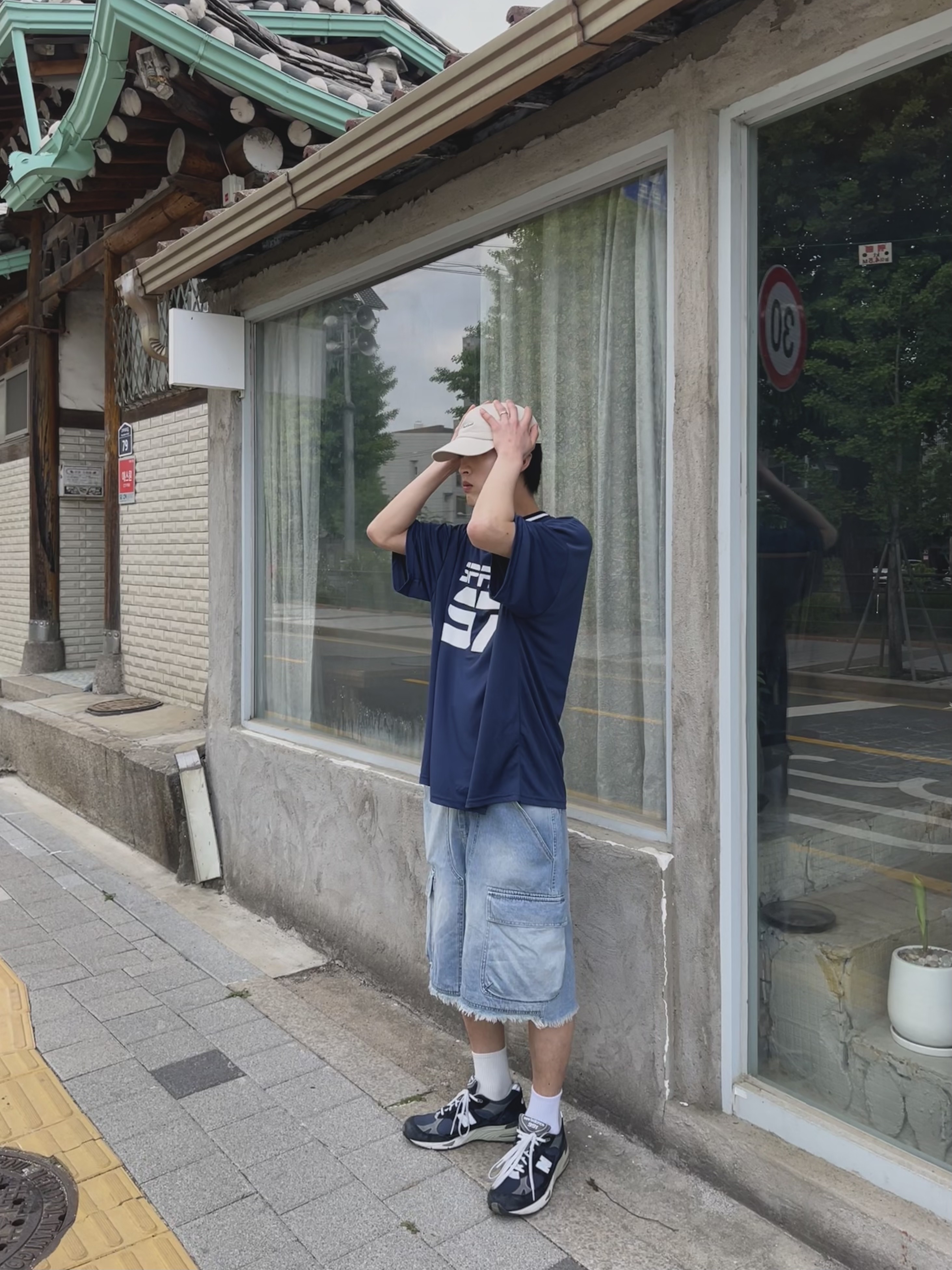 New Balance 991 Made in UK Navy 착용 스타일 - 3