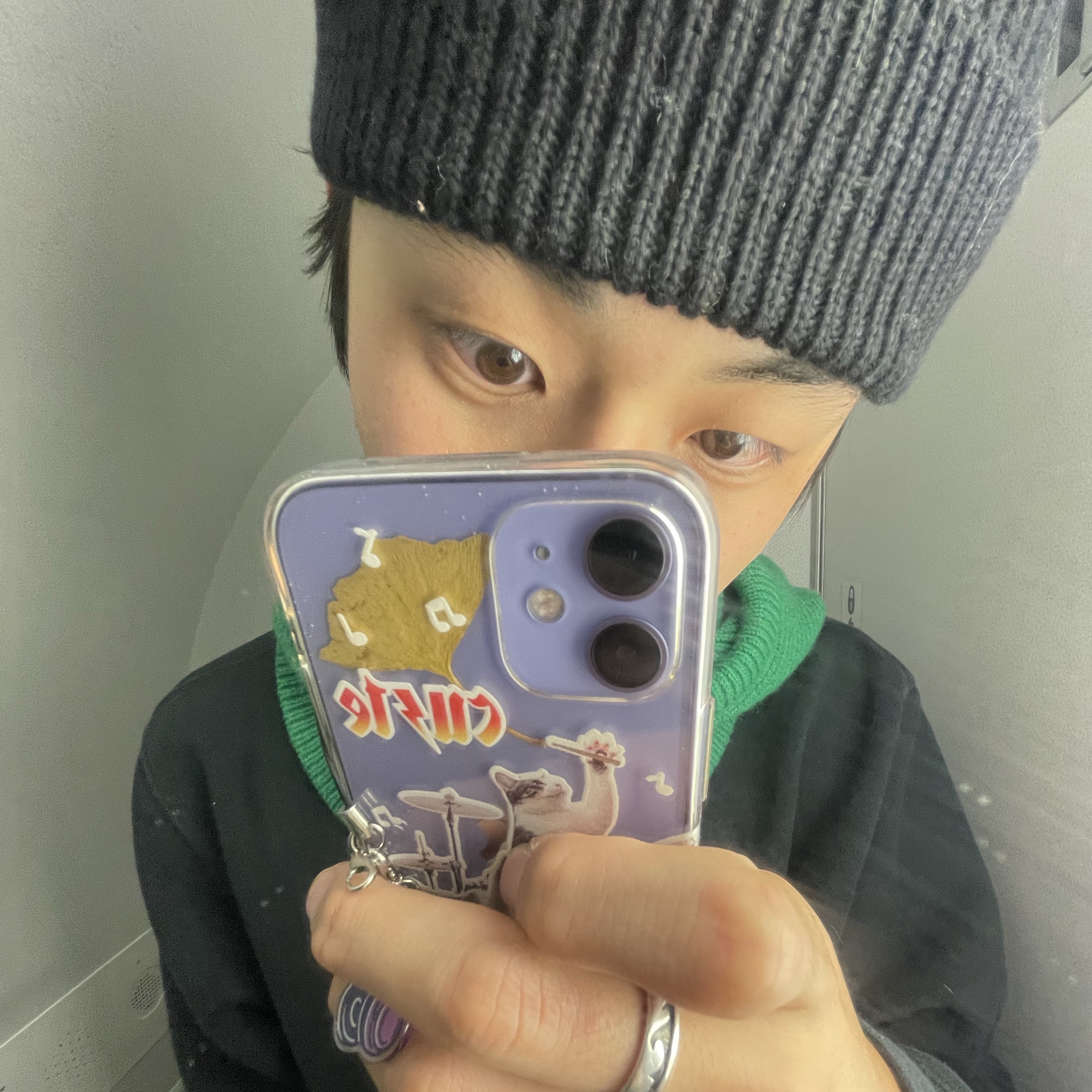 Andersen Andersen Short Beanie Black 착용 스타일