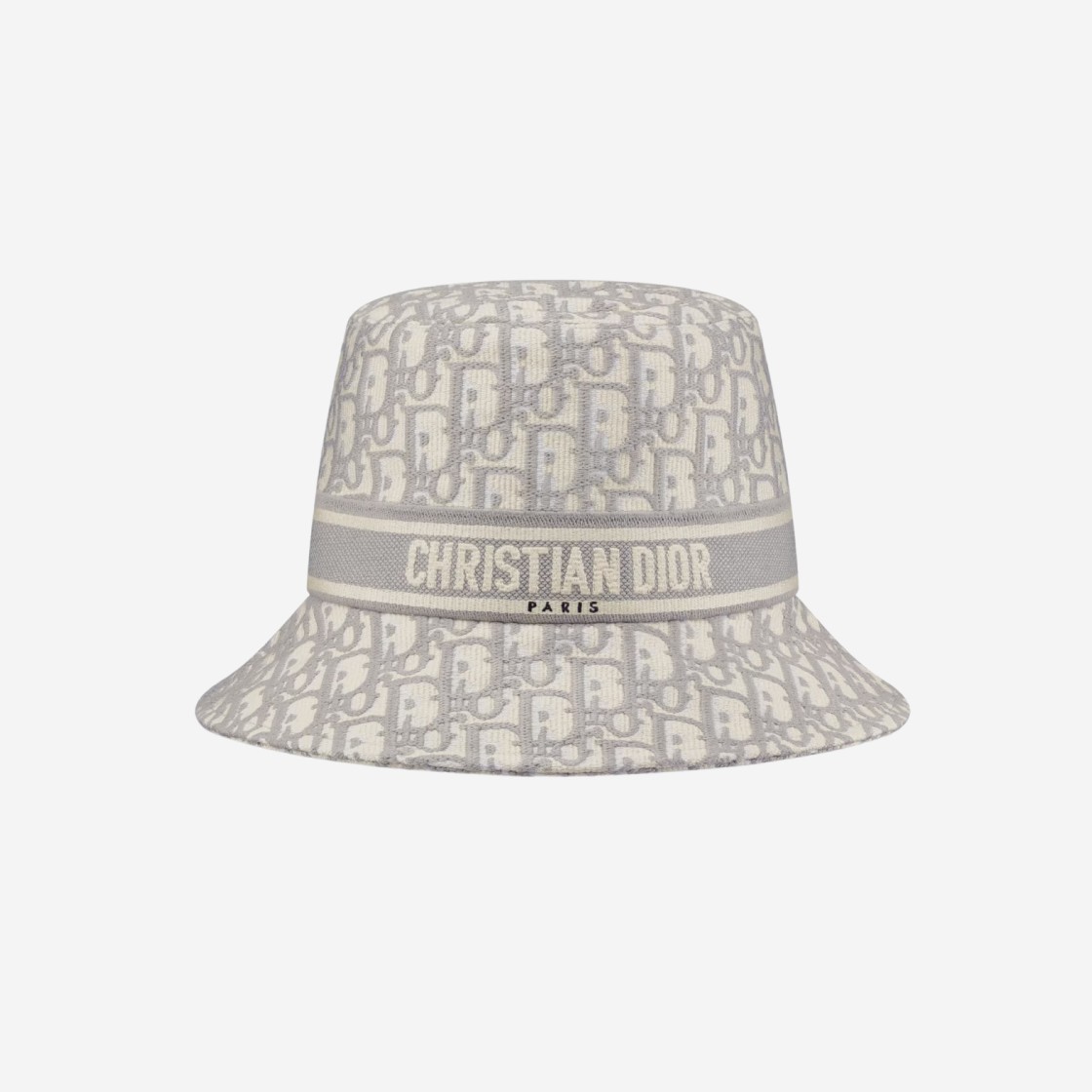 (W) Dior Oblique Small Brim Bucket Hat Embroidery White Gray 상세 이미지 1