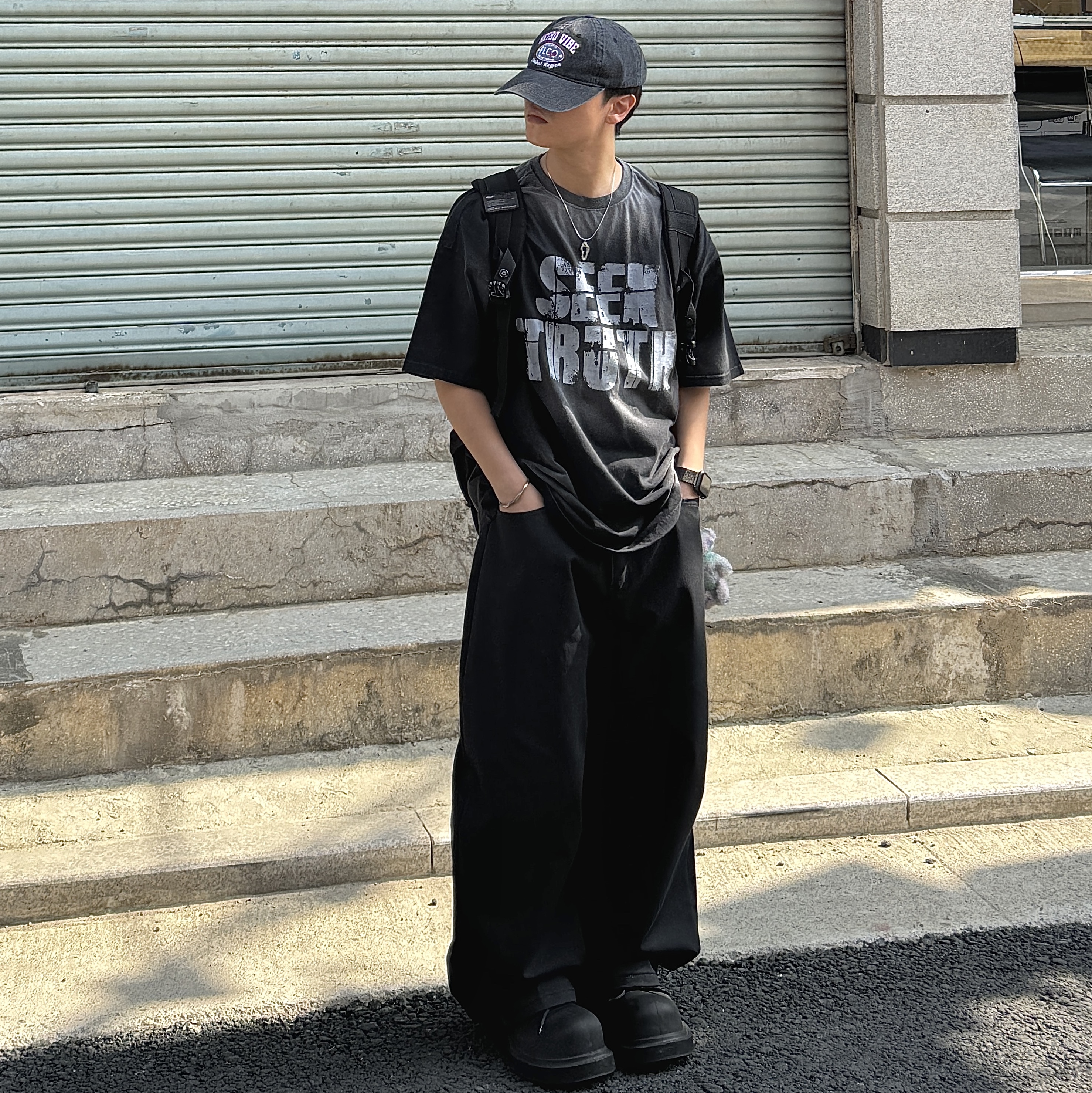 Balenciaga Steroid Derby Black, Oakley Icon Backpack 3.0 Black 착용 스타일 - 3