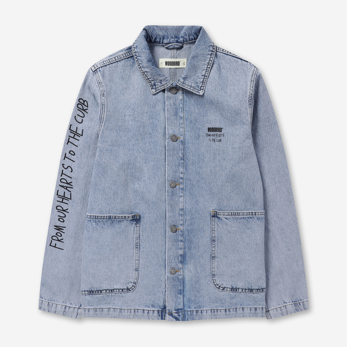 시리즈 우드버드 레터링 데님 트러커 인디고(SERIES Woodbird Lettering Denim Trucker Indigo)