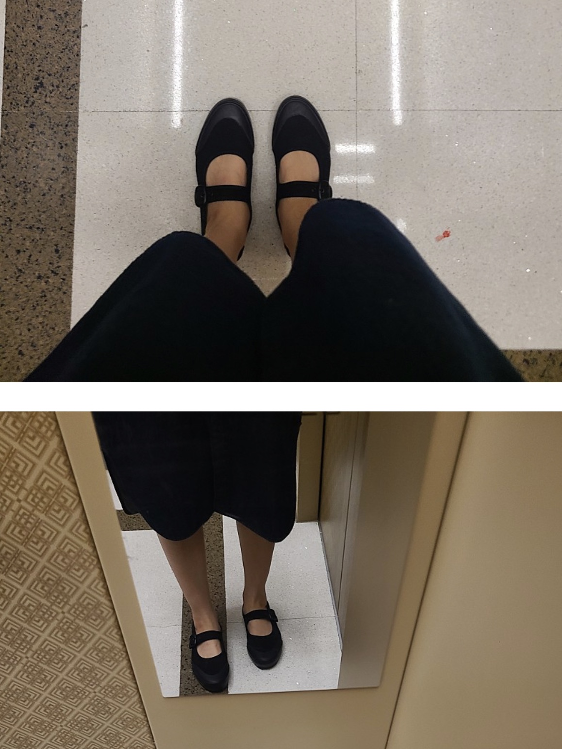 Vans Mary Jane Black LX Creep Black 착용 스타일 - 2
