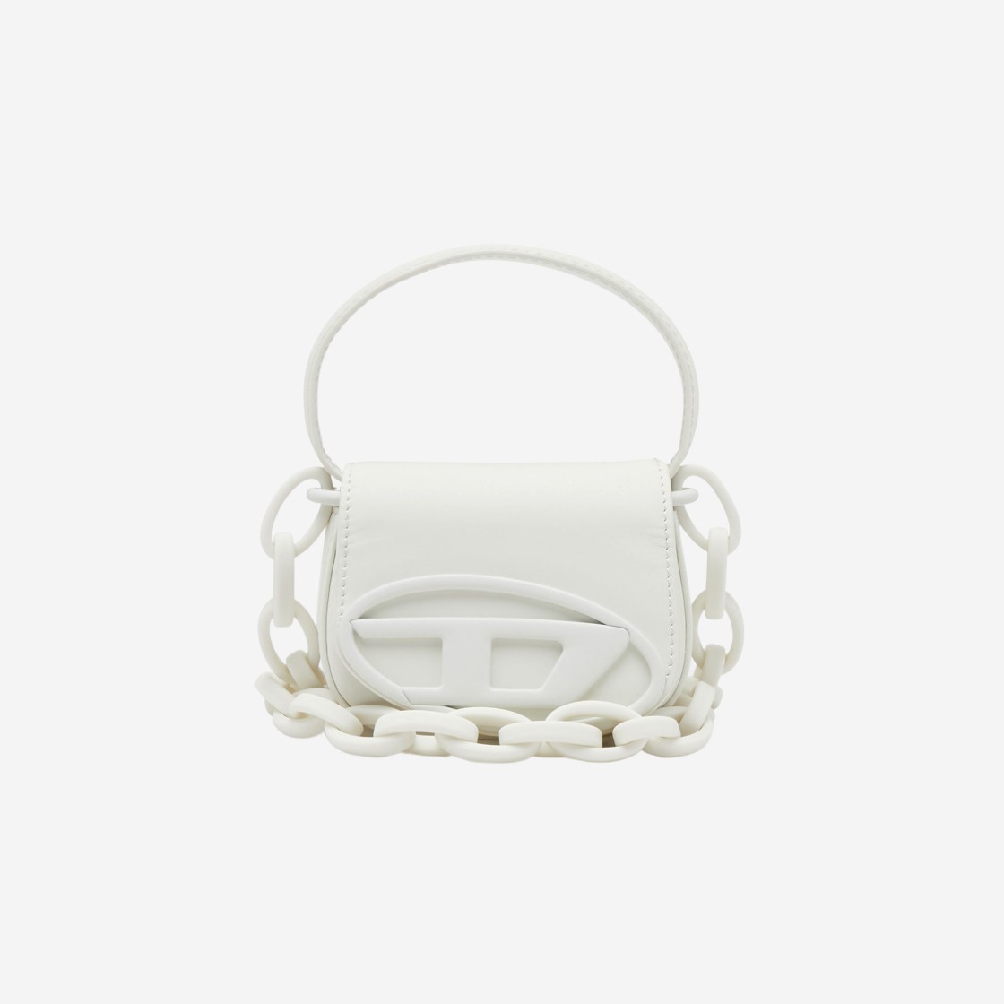 Diesel 1dr XS Iconic Mini Bag in Matte Leather White 상세 이미지 1