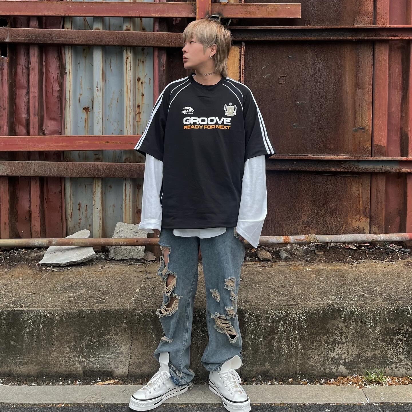 Converse Chuck 70 High Plus Egret 착용 스타일 - 1