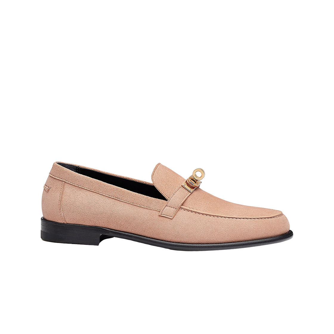(W) 에르메스 데스틴 로퍼 스웨이드 고트스킨 & 로즈 골드 하드웨어 로즈 오파라인((W) Hermes Destin Loafers Suede Goatskin & Rose Gold Rose Opaline) - 1