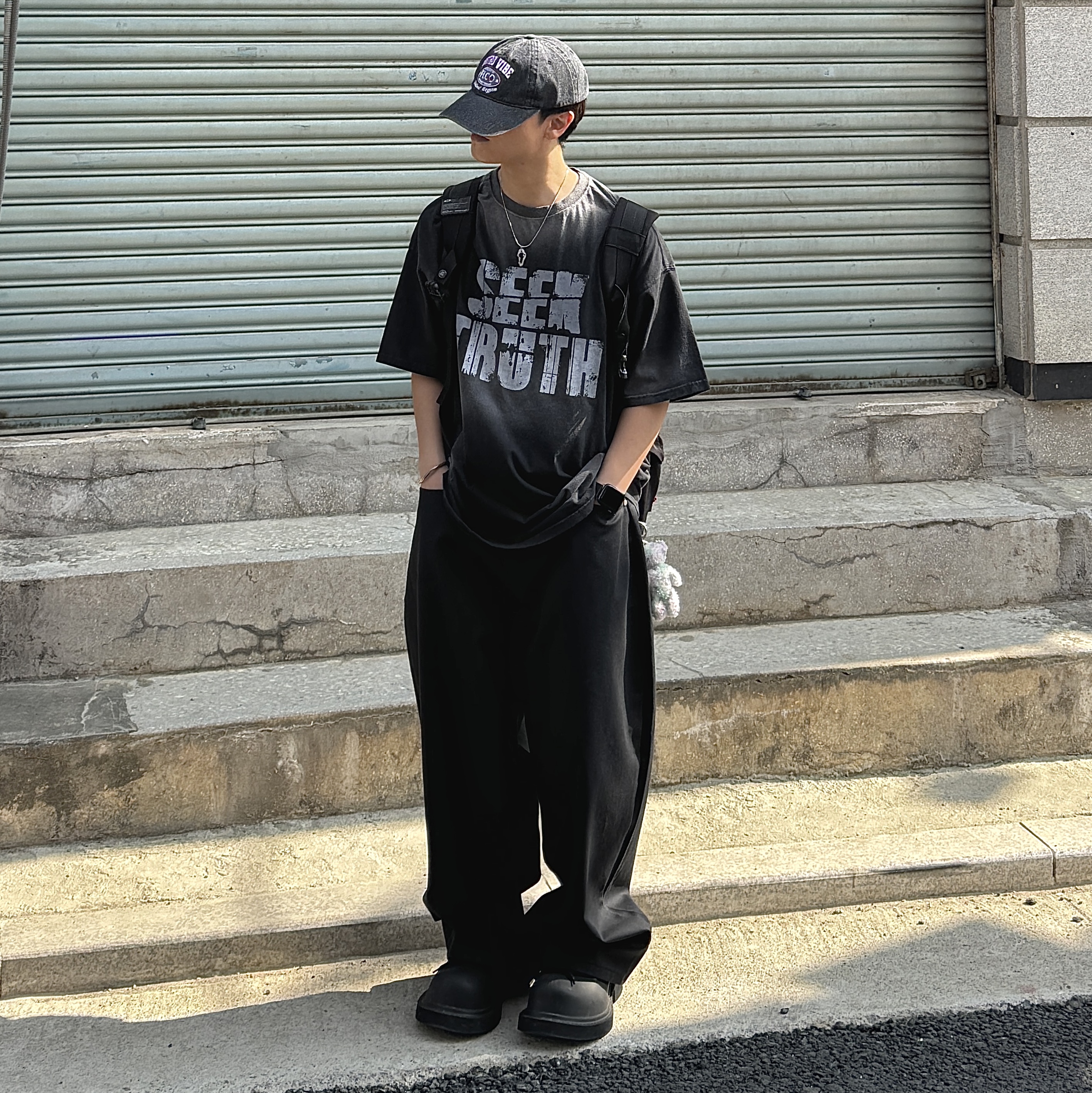 Balenciaga Steroid Derby Black, Oakley Icon Backpack 3.0 Black 착용 스타일 - 2