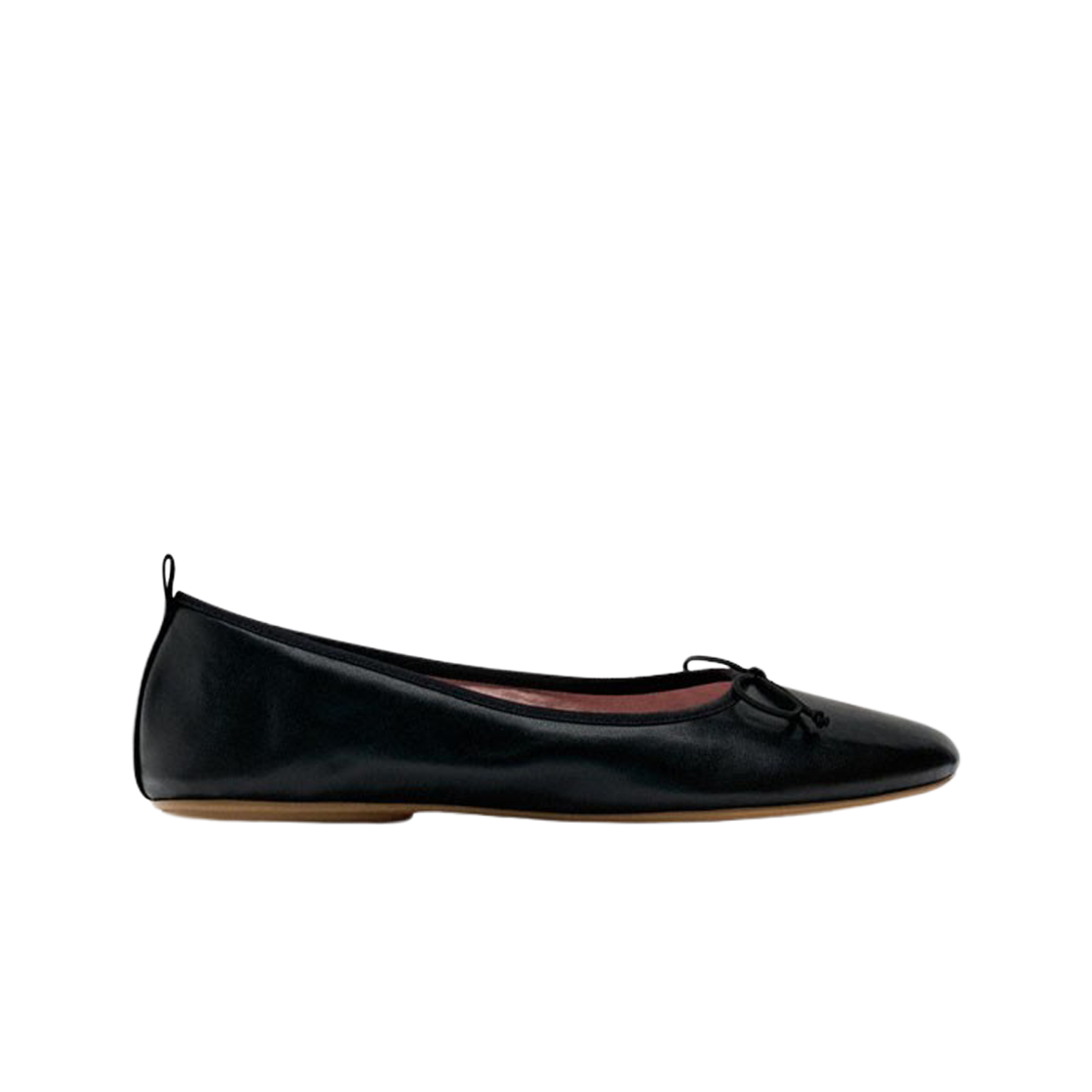 (W) 자라 리본 발레리나 플랫 슈즈 블랙((W) Zara Ribbon Ballerina Flat Shoes Black) - 1