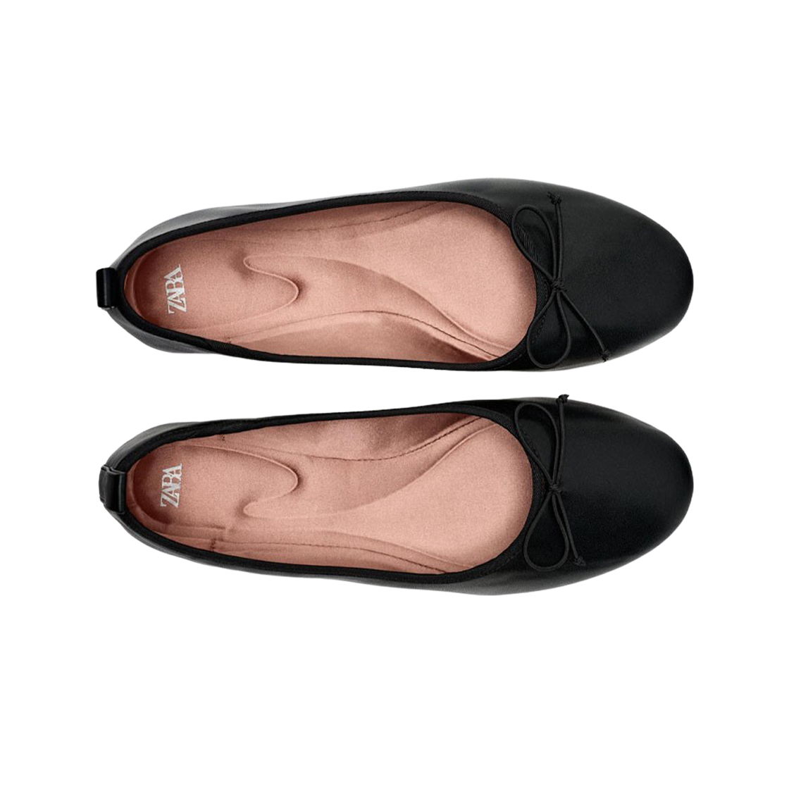 (W) 자라 리본 발레리나 플랫 슈즈 블랙((W) Zara Ribbon Ballerina Flat Shoes Black) - 2