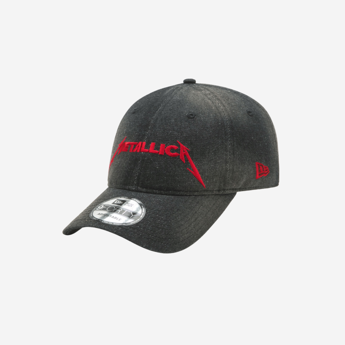 New Era x Metallica Denim Unstructured Ball Cap Black 상세 이미지 2