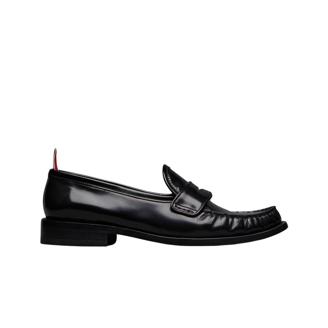 MFL106A-L0043-001 Thom Browne Spazzolato Pleated Varsity Loafer Black